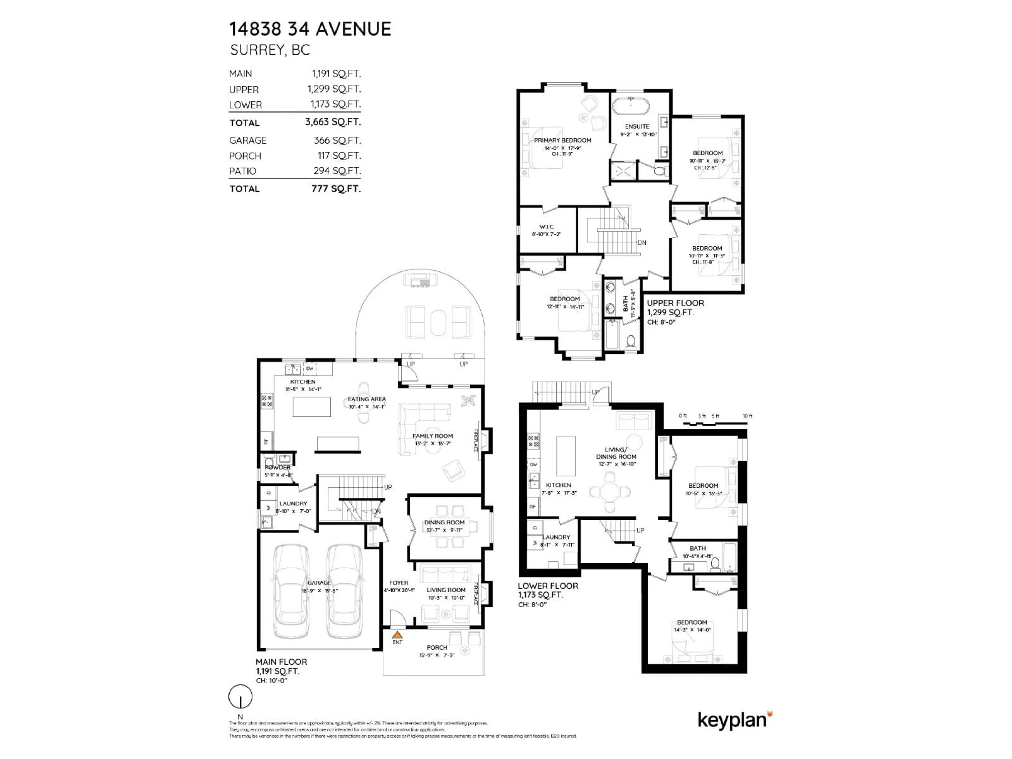 Floor plan for 14838 34, Surrey British Columbia V4P0B4