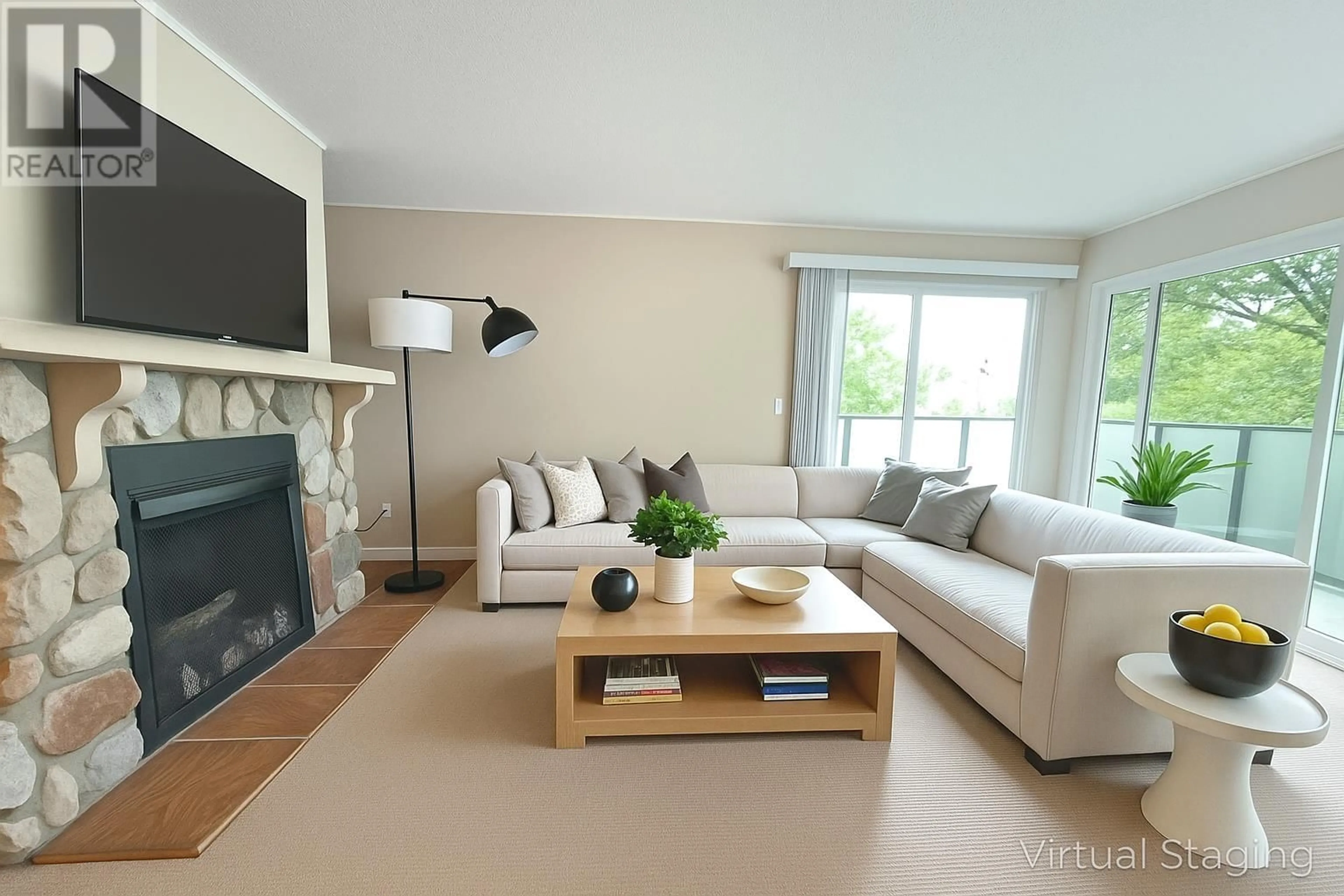 Living room with furniture, wood/laminate floor for 304 - 8707 HUDSON STREET, Vancouver British Columbia V6P4M7