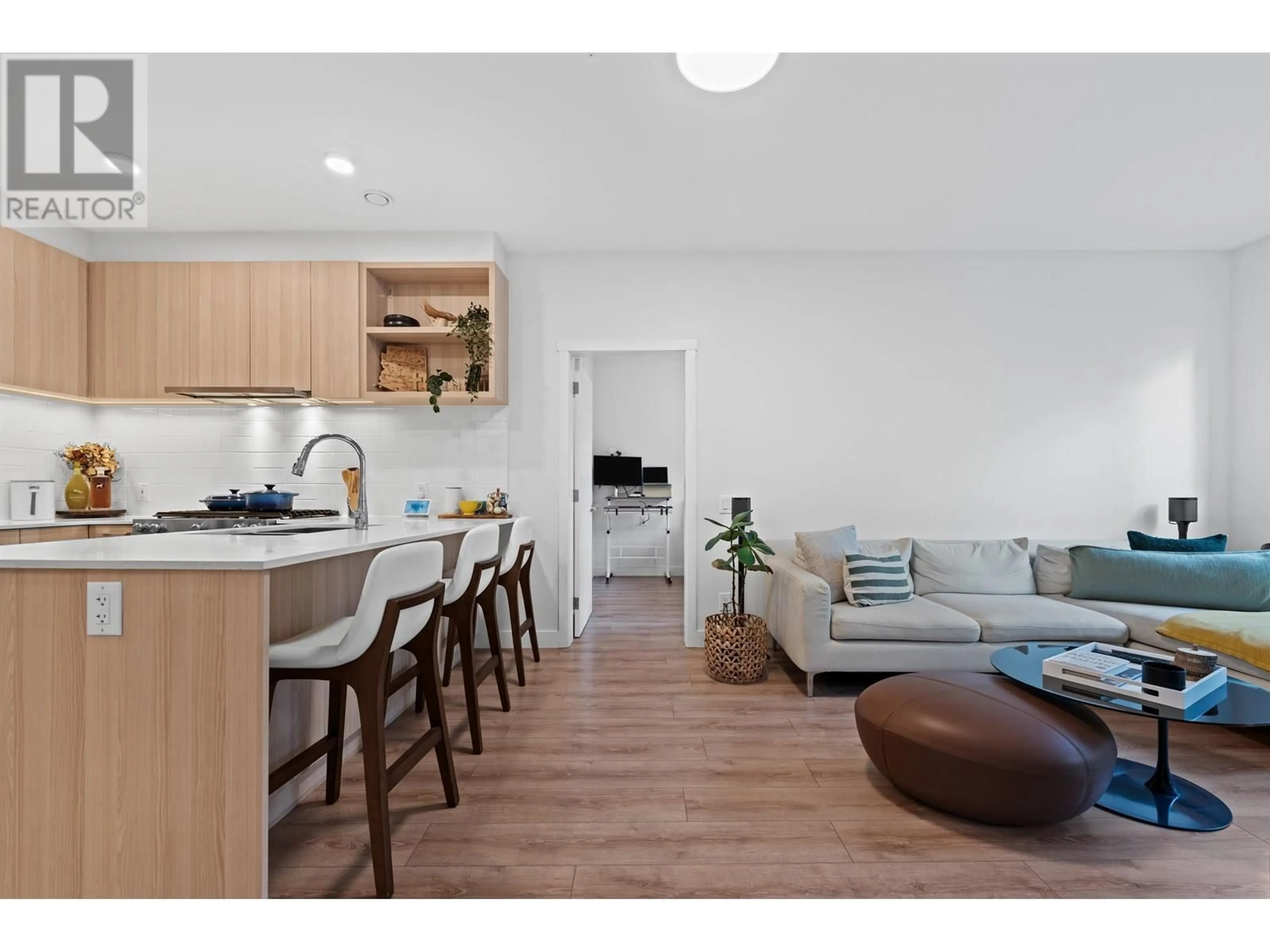 Open concept kitchen, wood/laminate floor for 102 - 721 ANSKAR COURT, Coquitlam British Columbia V3J0L4