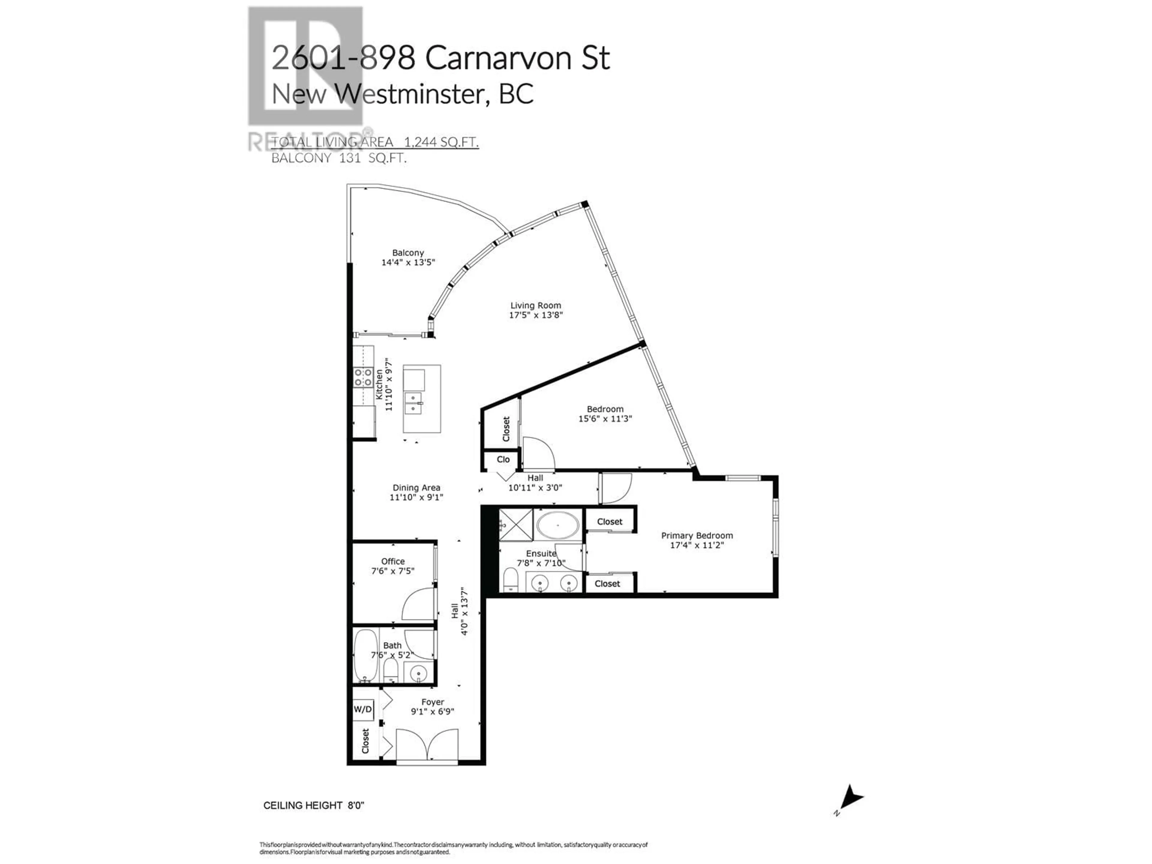 Floor plan for 2601 - 898 CARNARVON STREET, New Westminster British Columbia V3M0C3