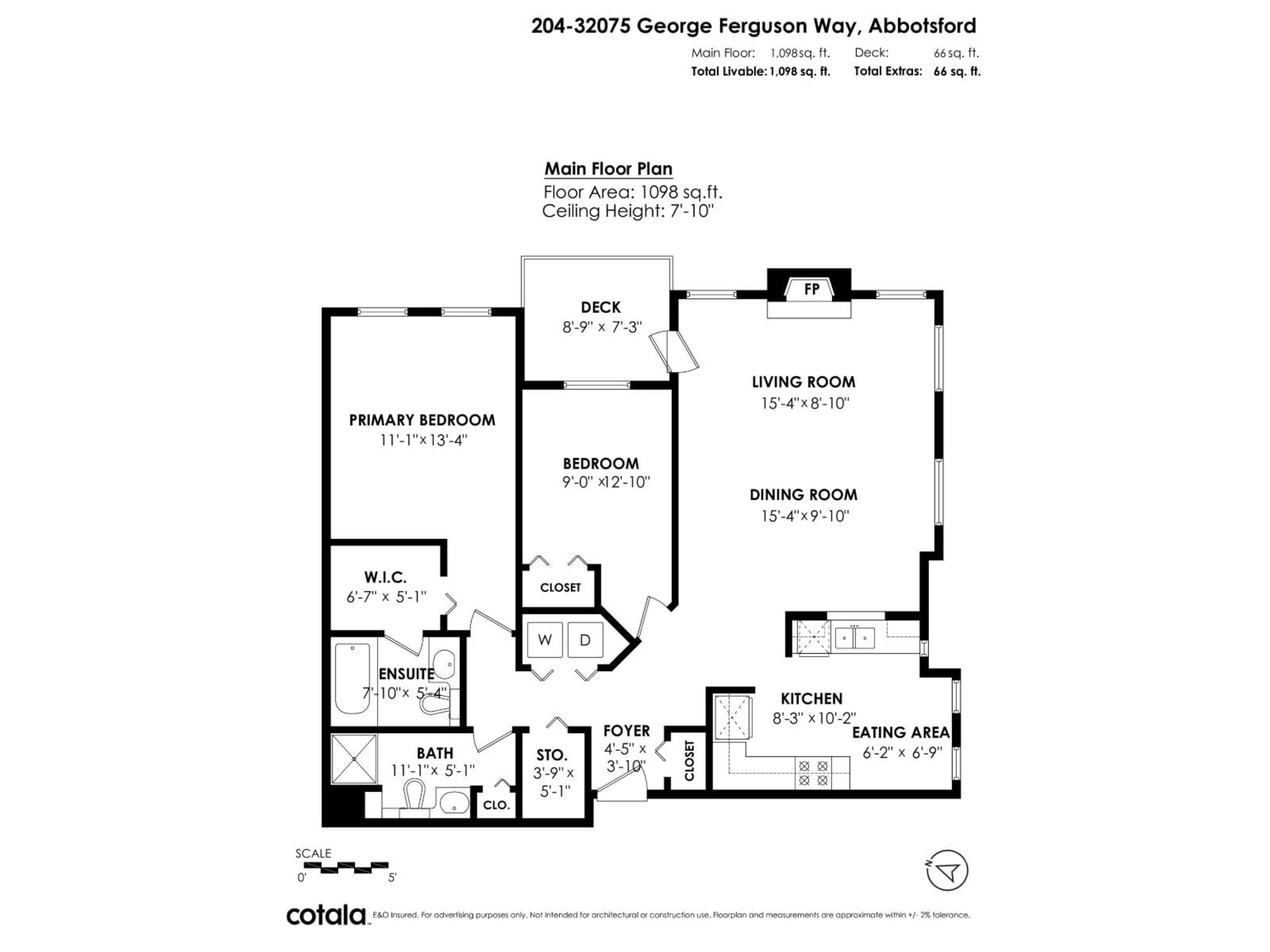 Floor plan for 204 - 32075 GEORGE FERGUSON, Abbotsford British Columbia V2T2K7