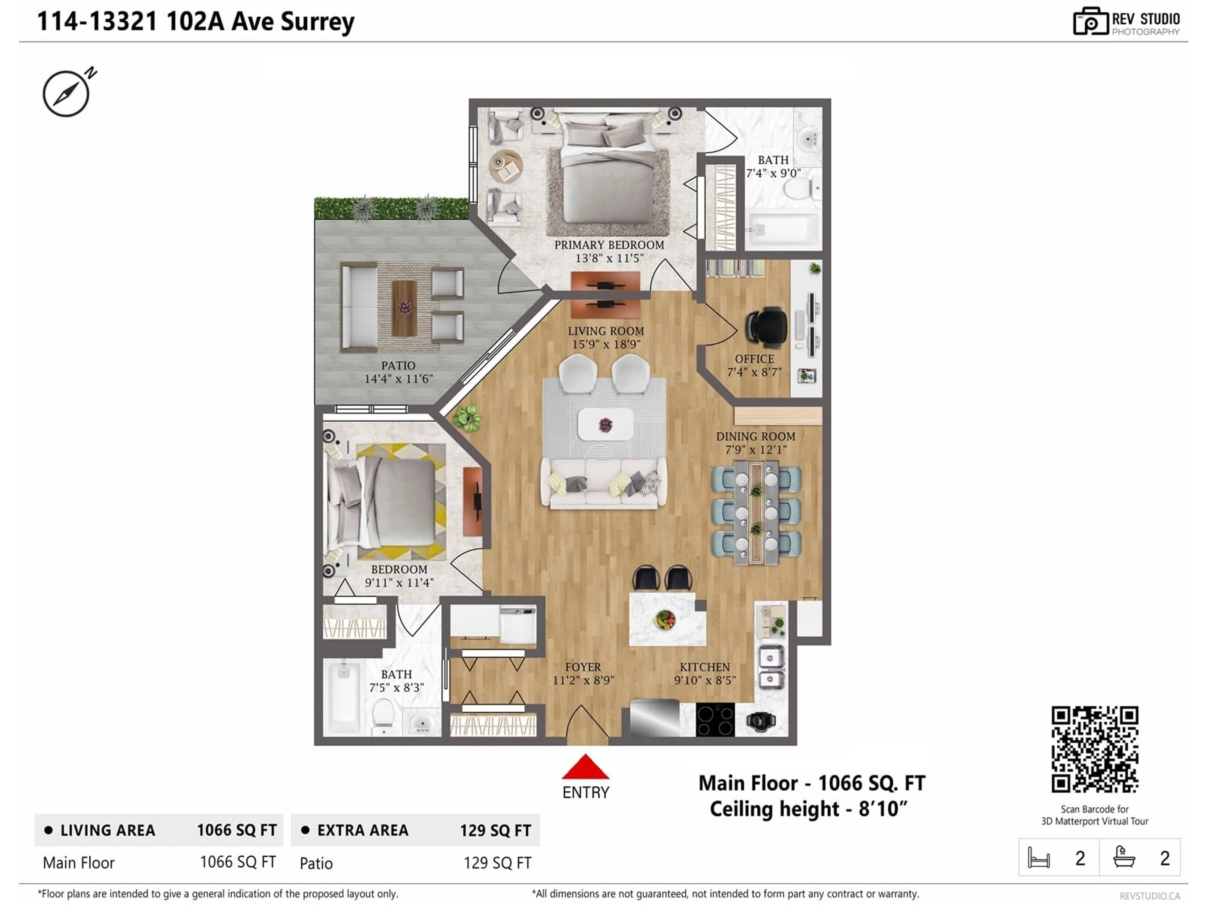 Floor plan for 114 - 13321 102A, Surrey British Columbia V3T1P6
