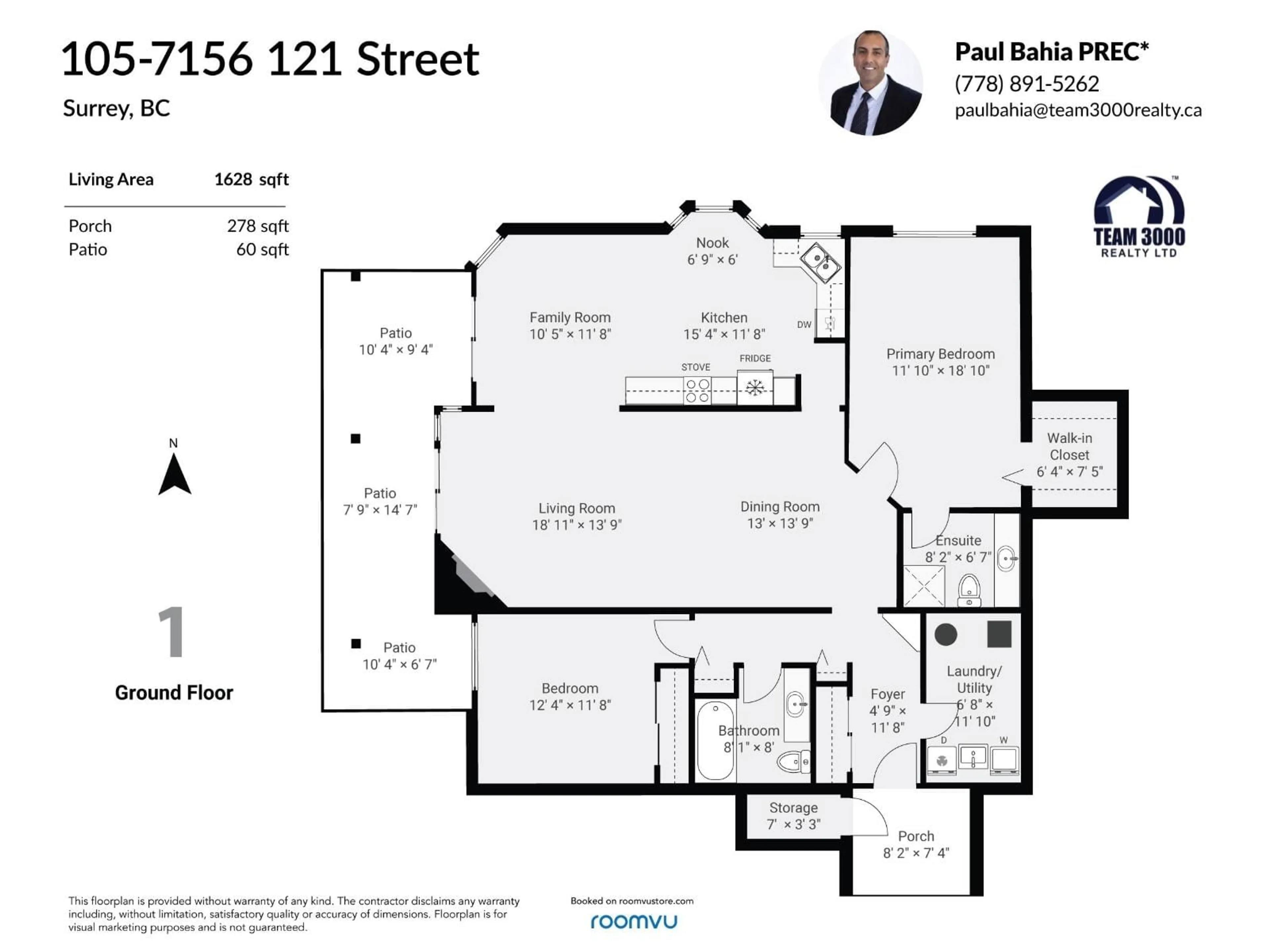 Floor plan for 105 - 7156 121, Surrey British Columbia V3W0J6