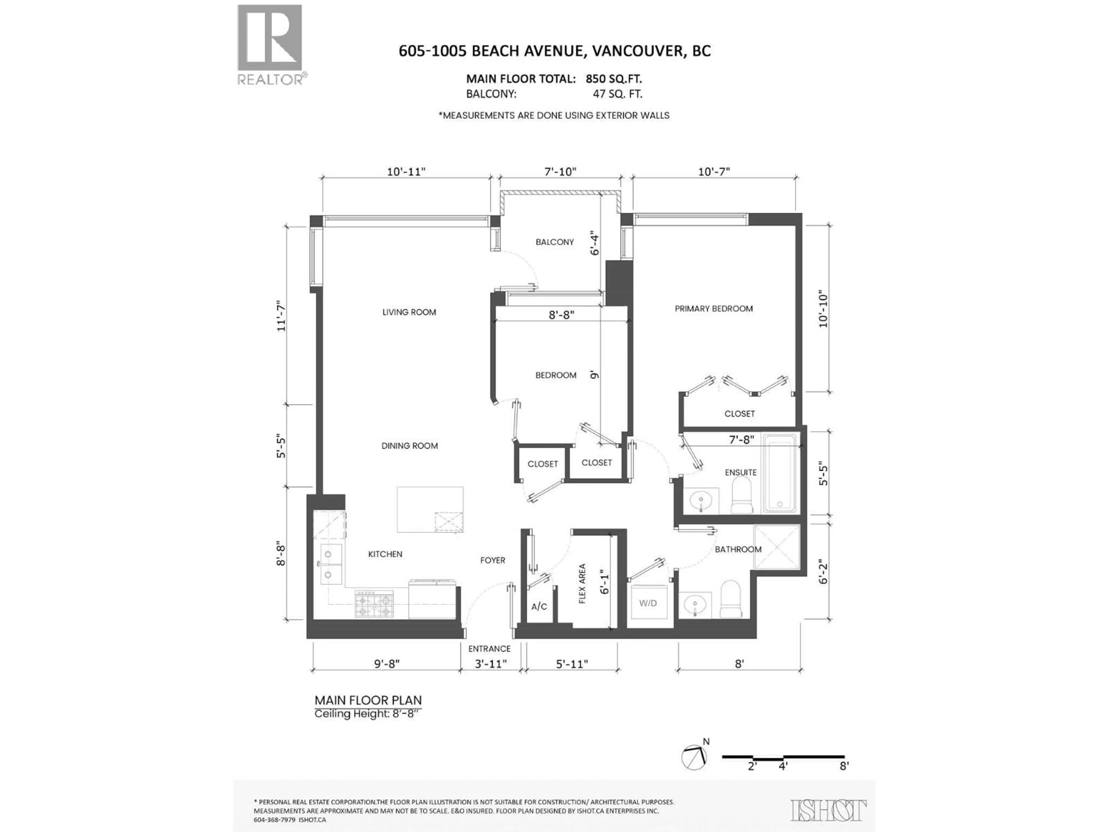 Floor plan for 605 - 1005 BEACH AVENUE, Vancouver British Columbia V6E3W2