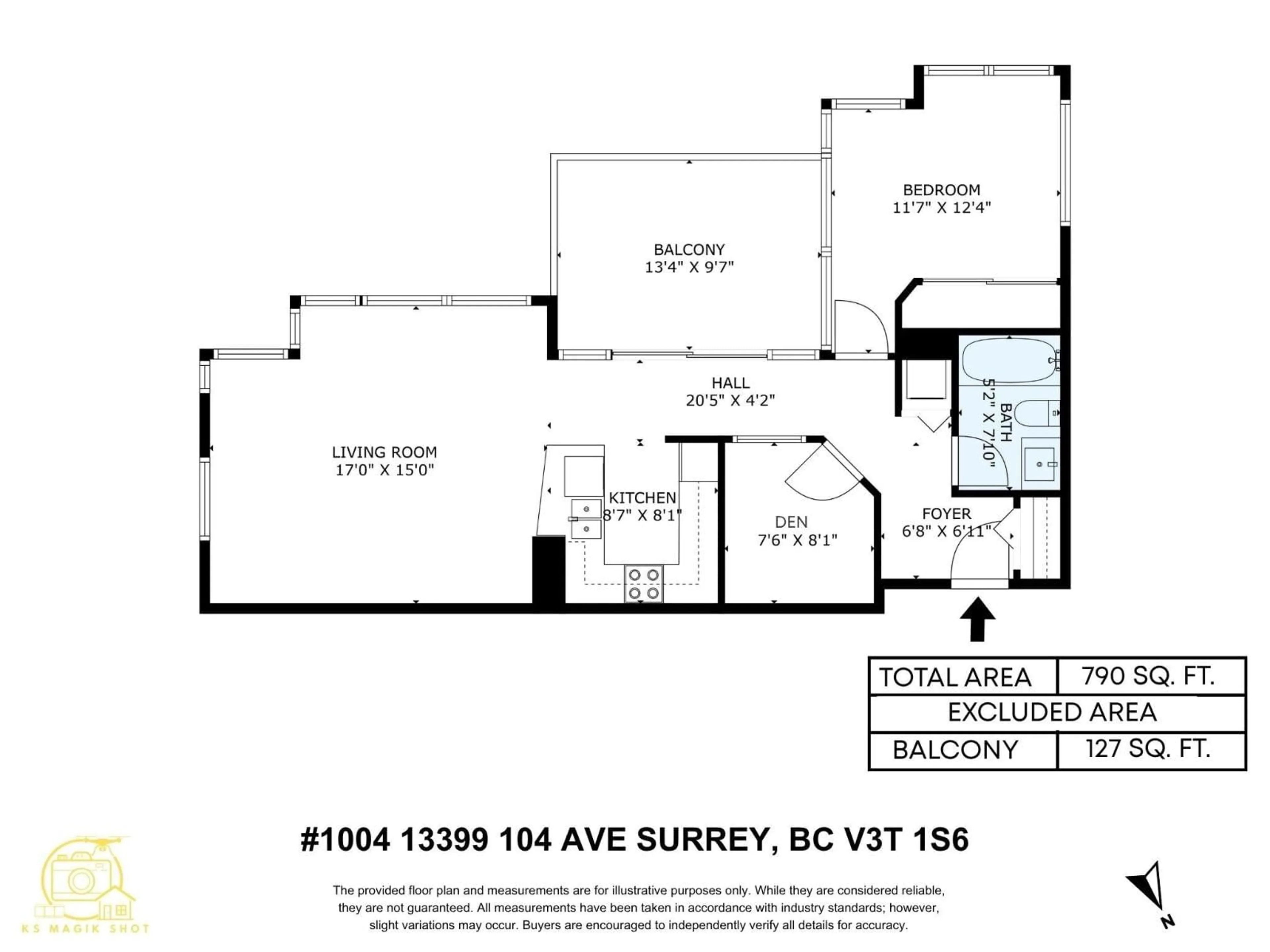 Floor plan for 1004 - 13399 104, Surrey British Columbia V3T0C9