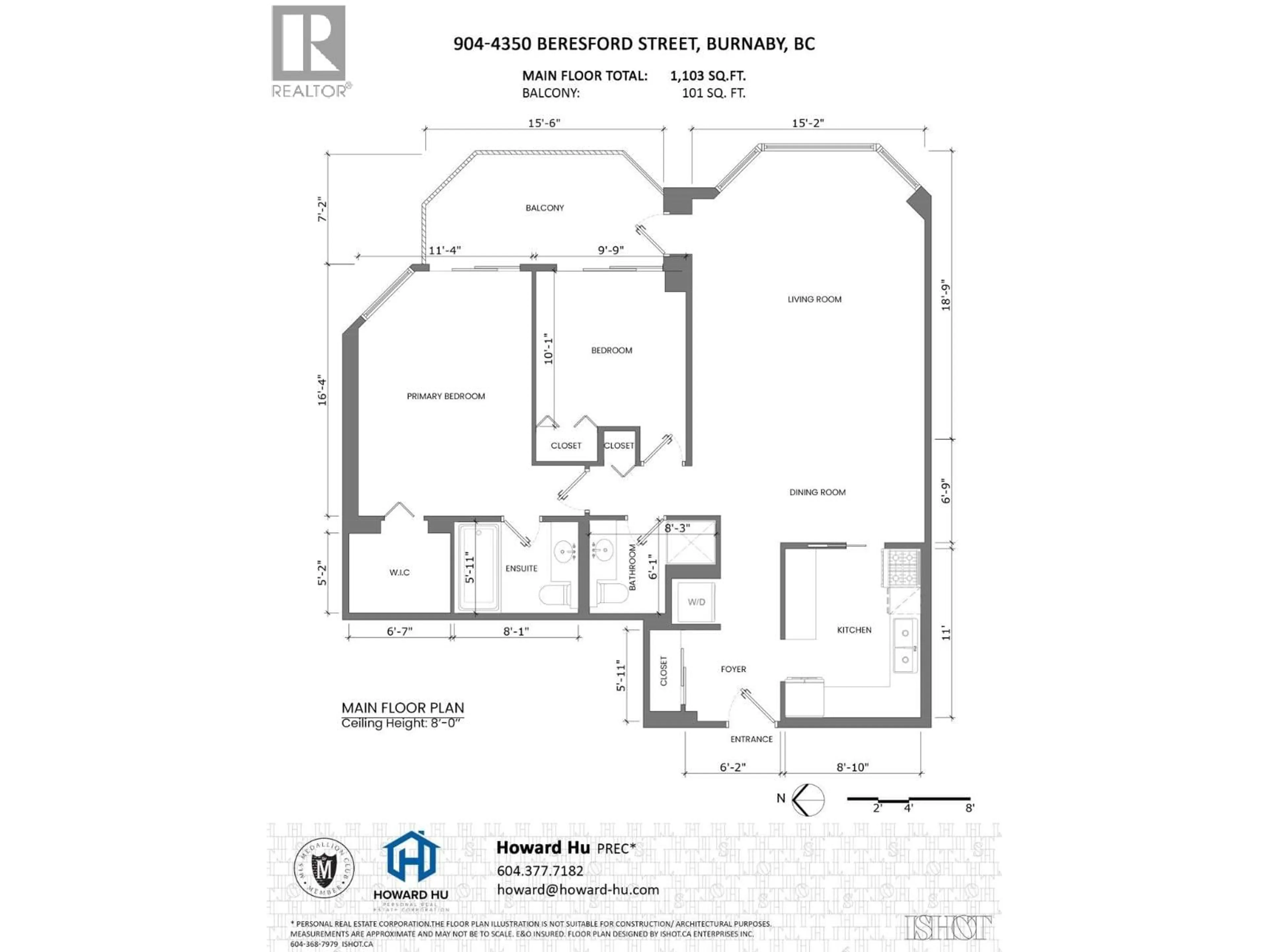 Floor plan for 904 - 4350 BERESFORD STREET, Burnaby British Columbia V5H4K9