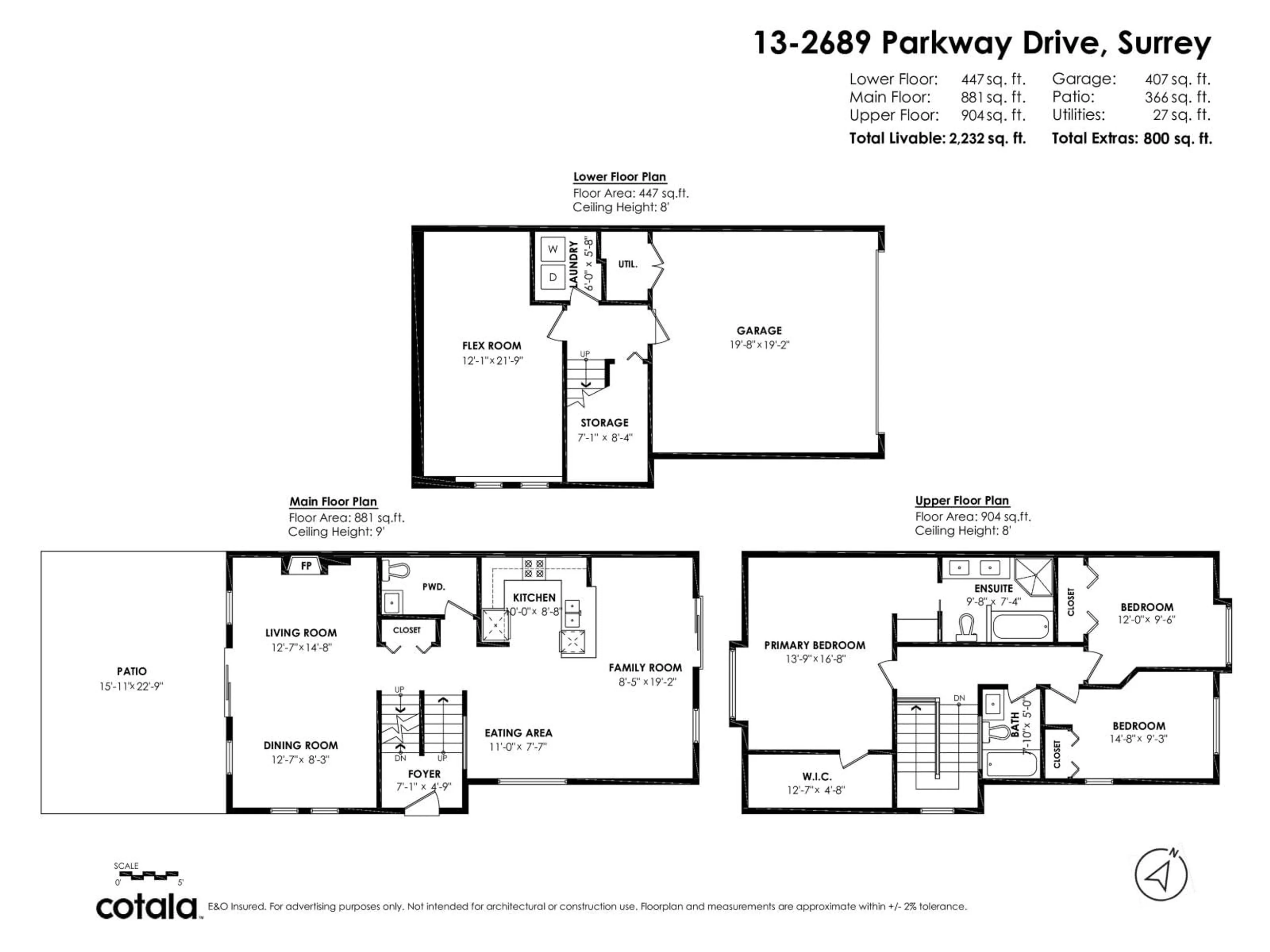 Floor plan for 13 - 2689 PARKWAY, Surrey British Columbia V4P0C3