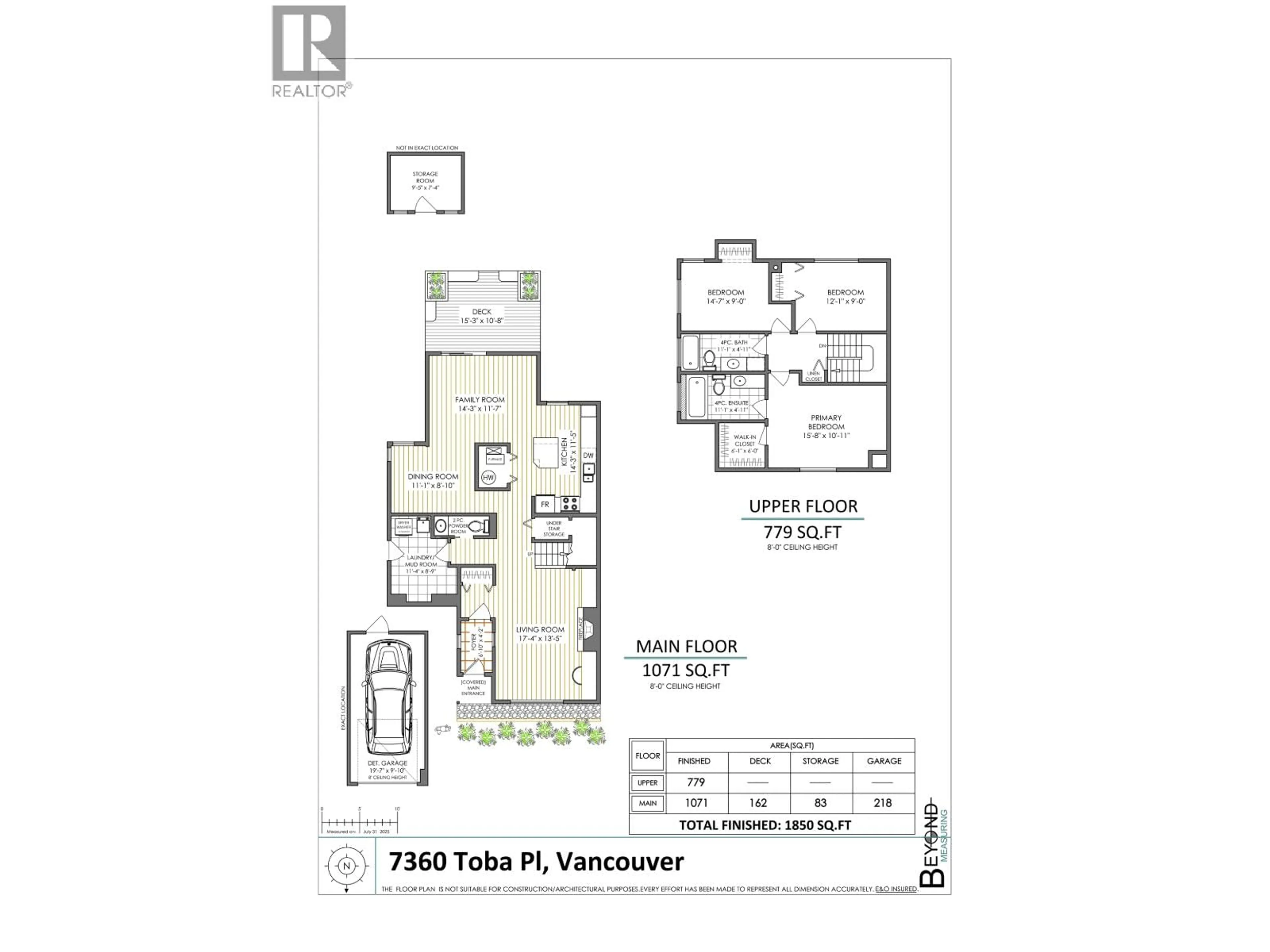 Floor plan for 7360 TOBA PLACE, Vancouver British Columbia V5S4B4