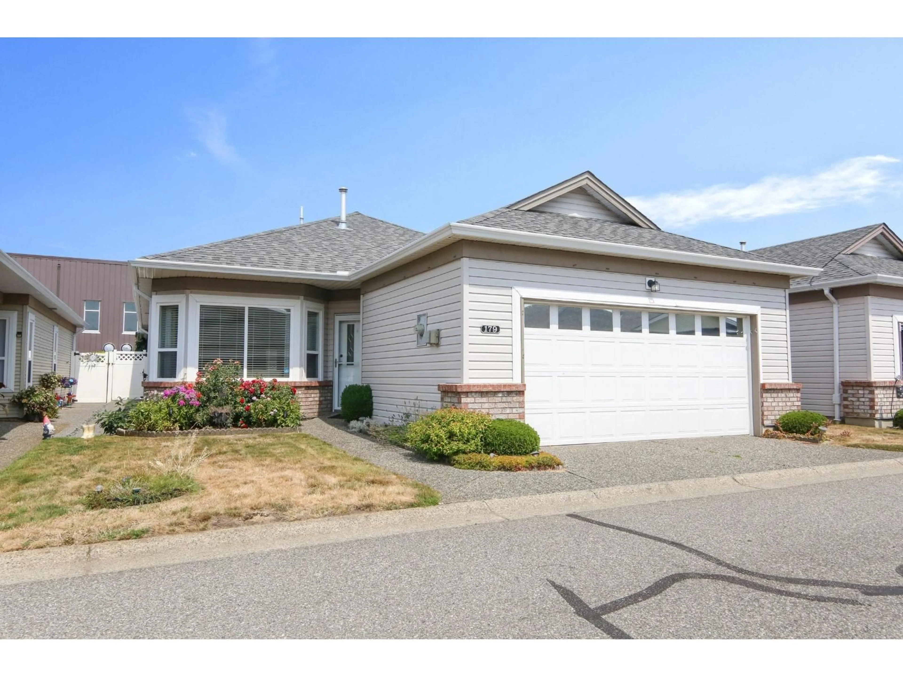 Home with vinyl exterior material, street for 179 - 8485 YOUNG ROAD, Chilliwack British Columbia V2P7Y7
