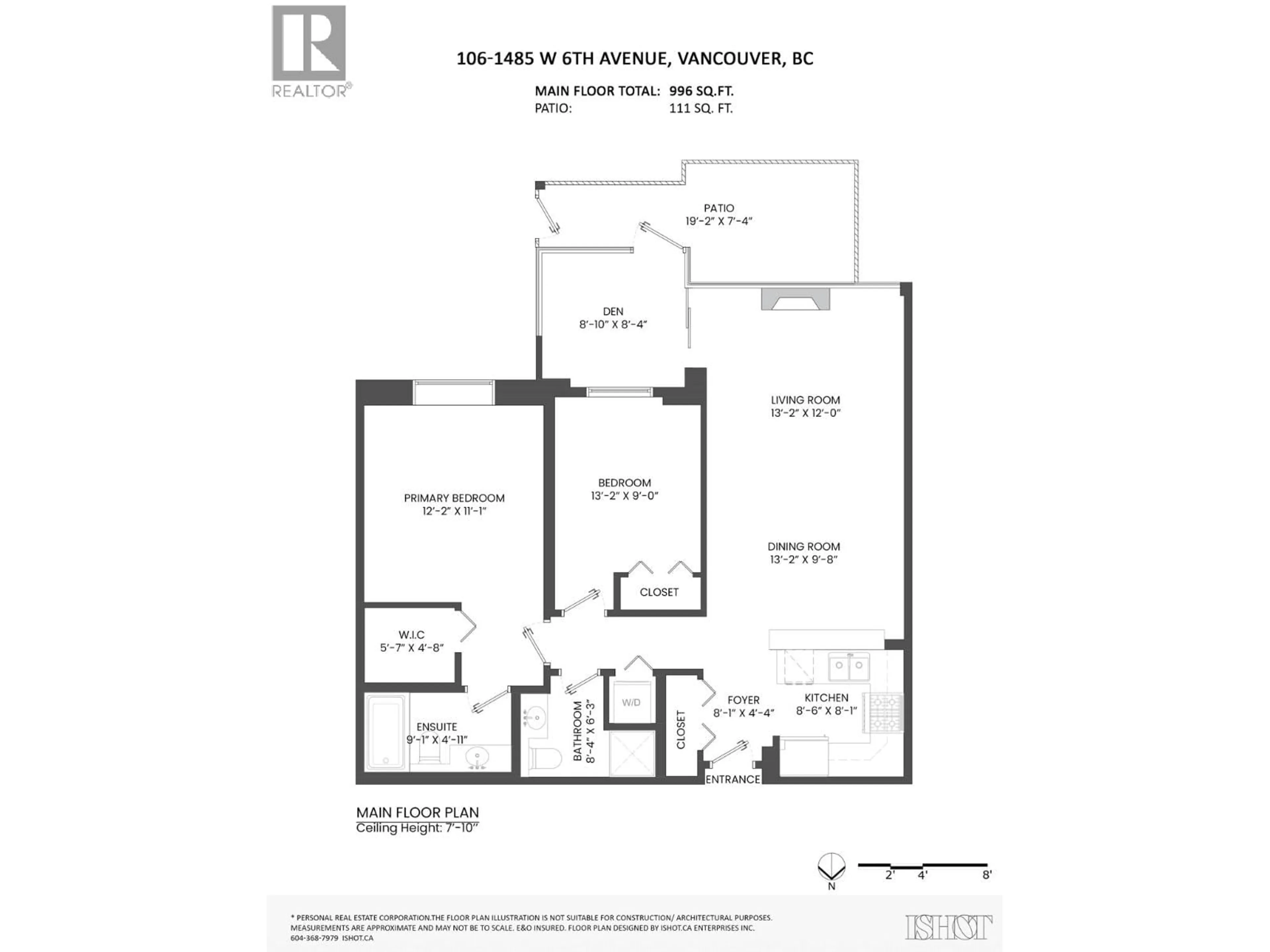 Floor plan for 106 - 1485 6TH AVENUE, Vancouver British Columbia V6H4G1