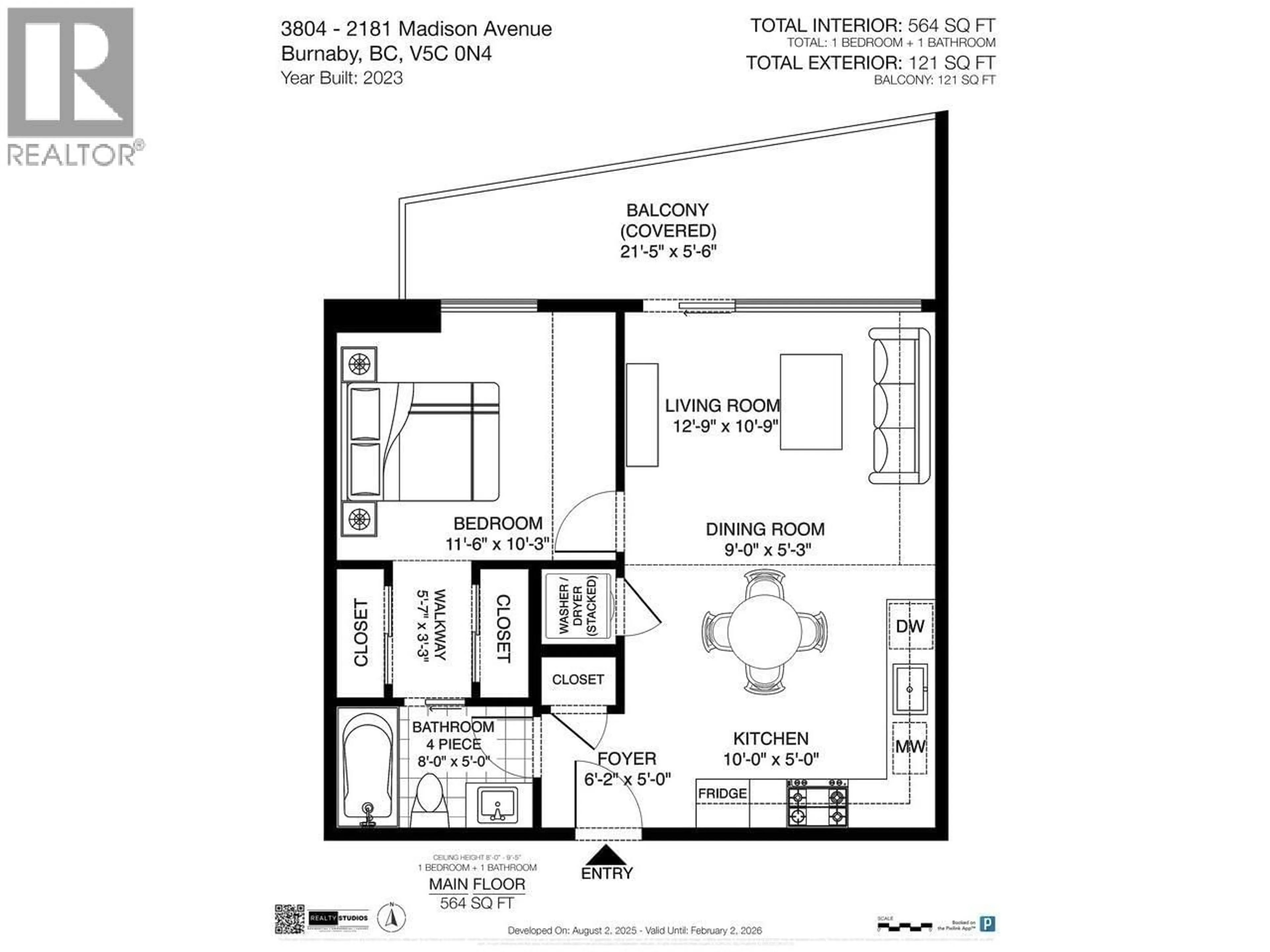 Floor plan for 3804 - 2181 MADISON AVENUE, Burnaby British Columbia V5C0N4