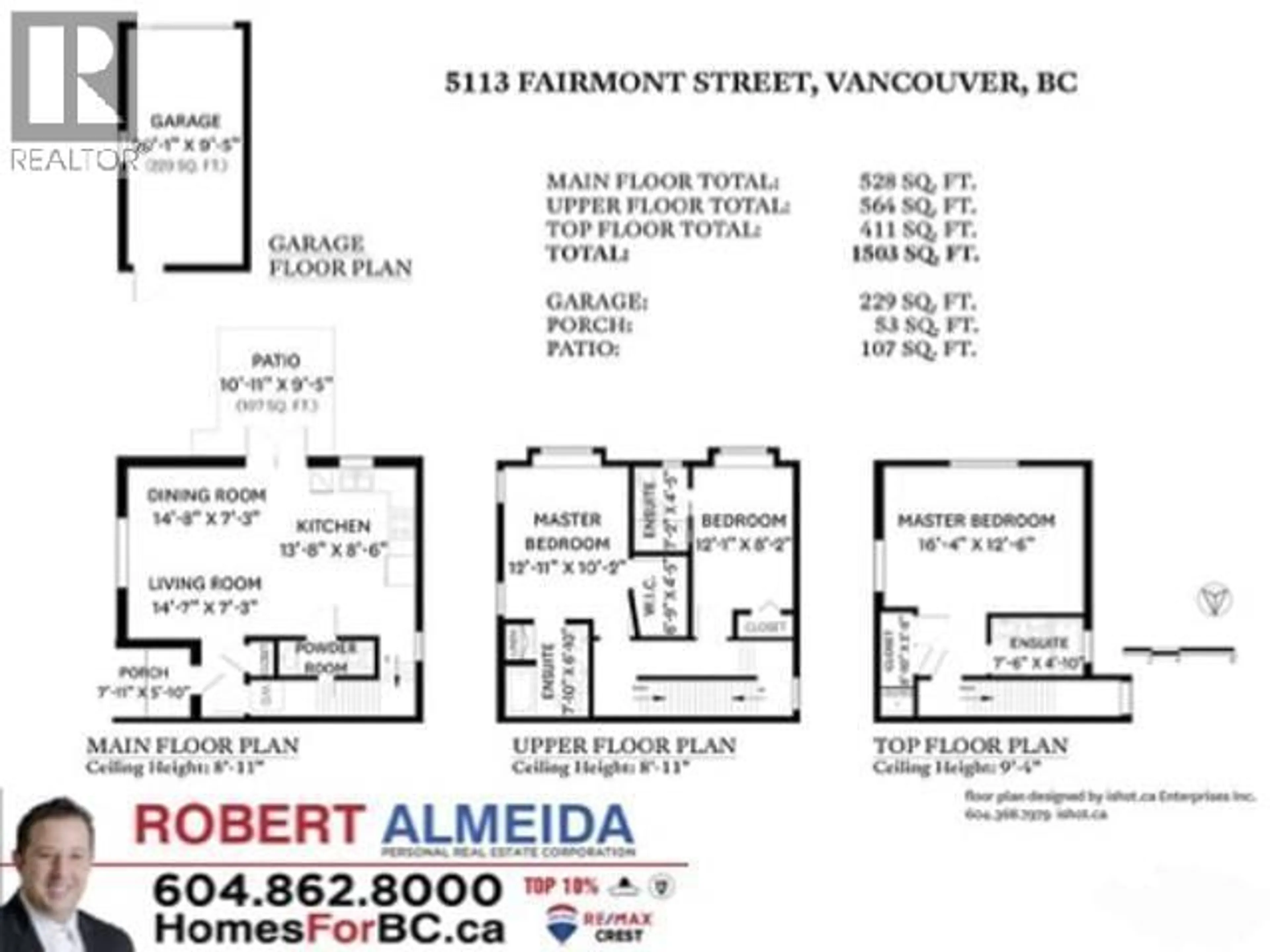 Floor plan for 5113 FAIRMONT STREET, Vancouver British Columbia V5R3V4
