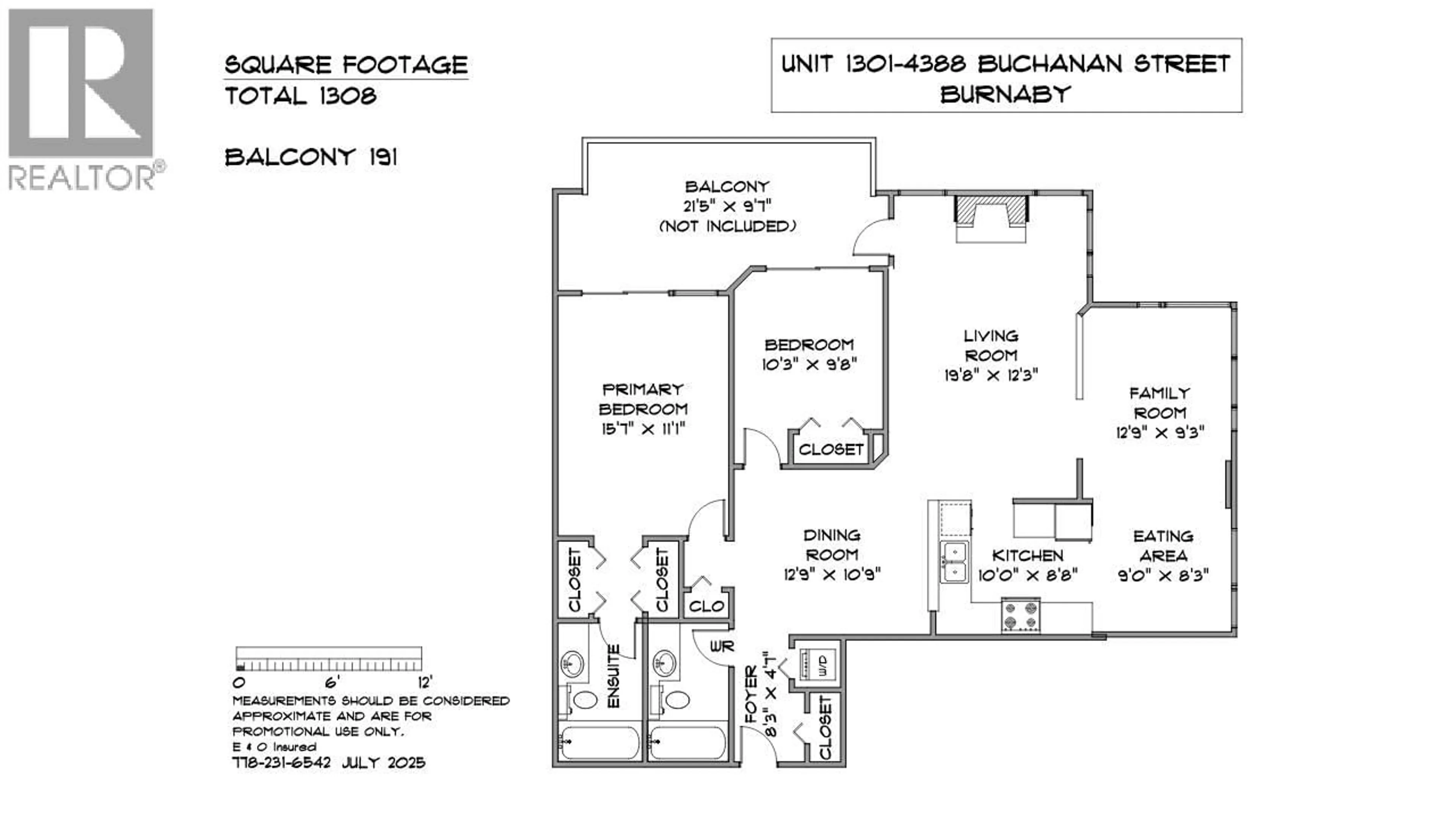 Floor plan for 1301 - 4388 BUCHANAN STREET, Burnaby British Columbia V5C6R8
