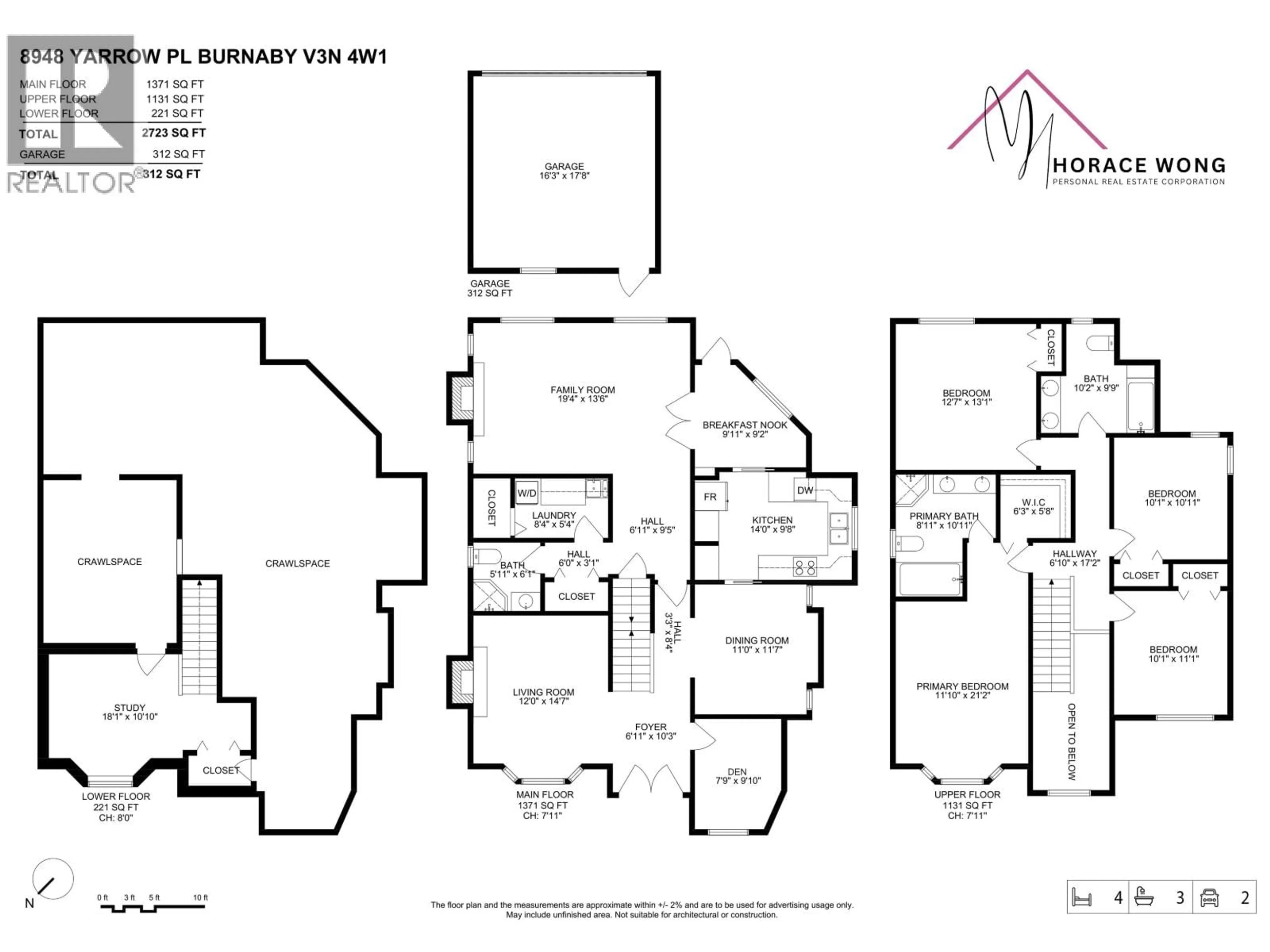 Floor plan for 8948 YARROW PLACE, Burnaby British Columbia V3N4W1