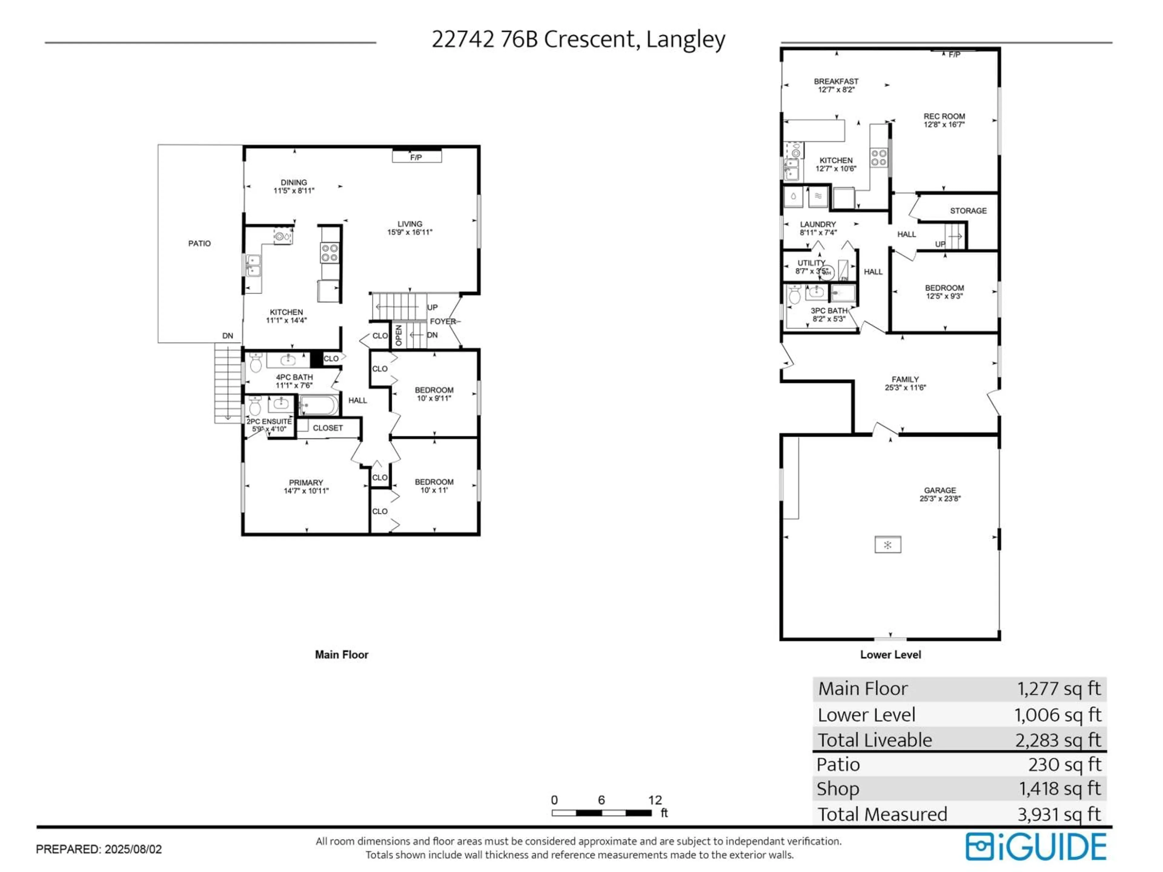 Floor plan for 22742 76B, Langley British Columbia V1M2J8