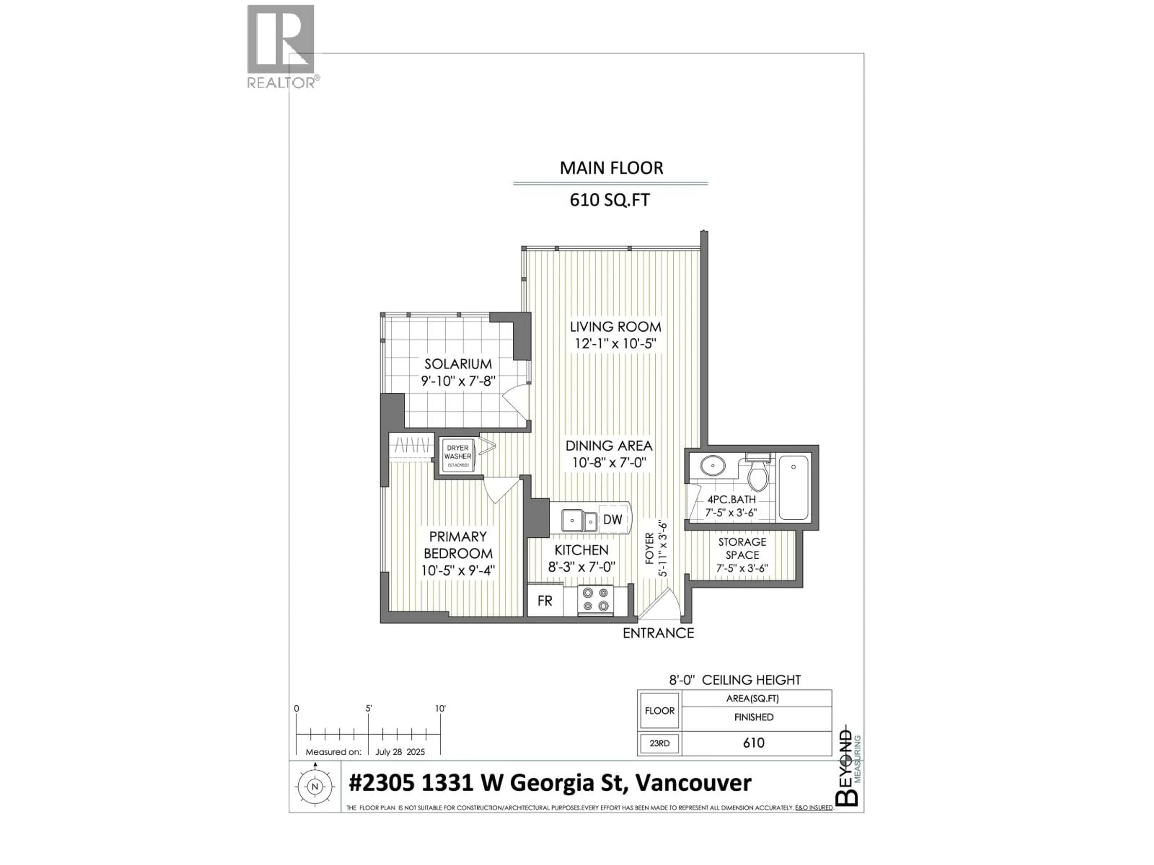 Floor plan for 2305 - 1331 GEORGIA STREET, Vancouver British Columbia V6E4P1