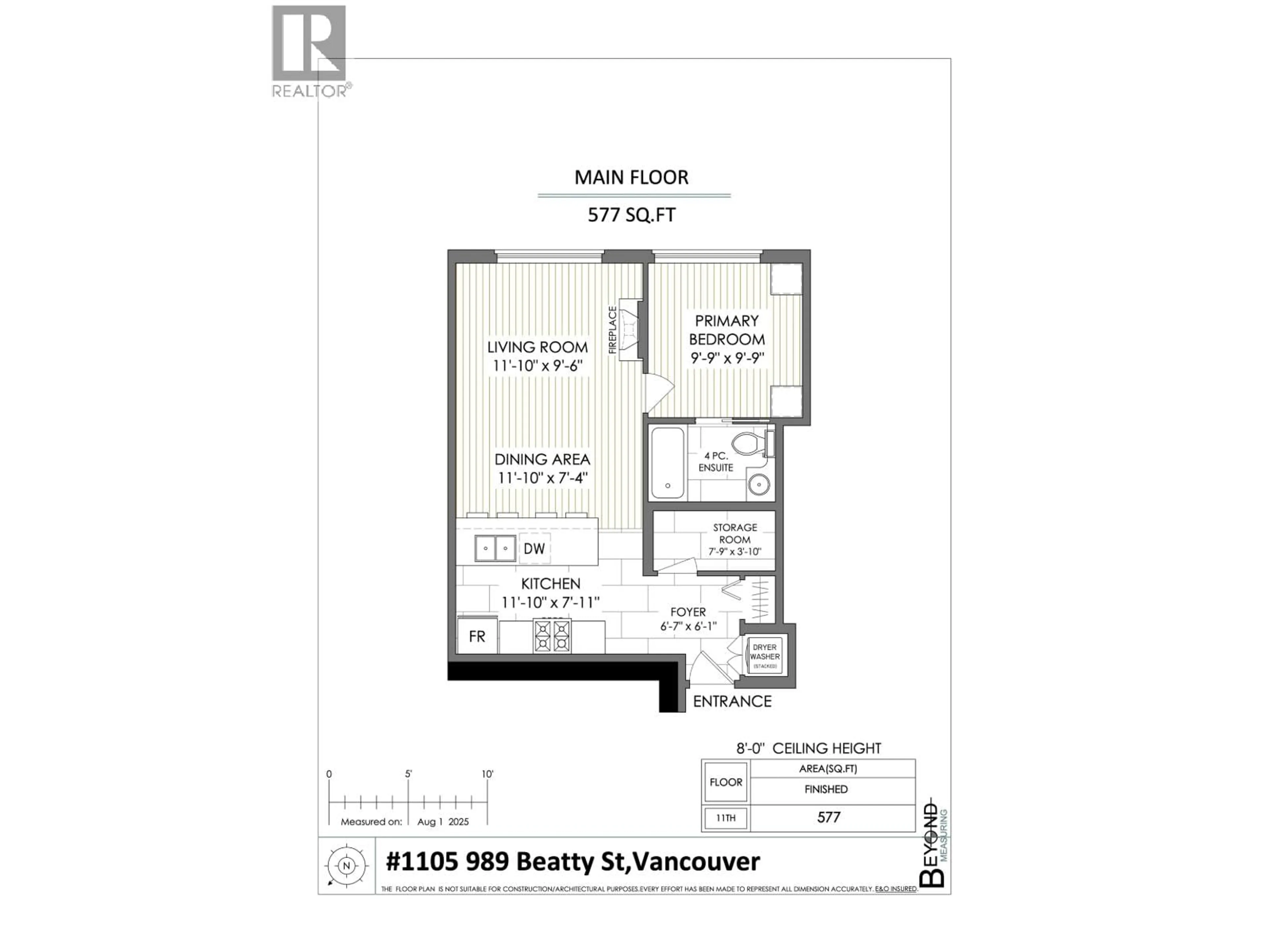 Floor plan for 1105 - 989 BEATTY STREET, Vancouver British Columbia V6Z3C2