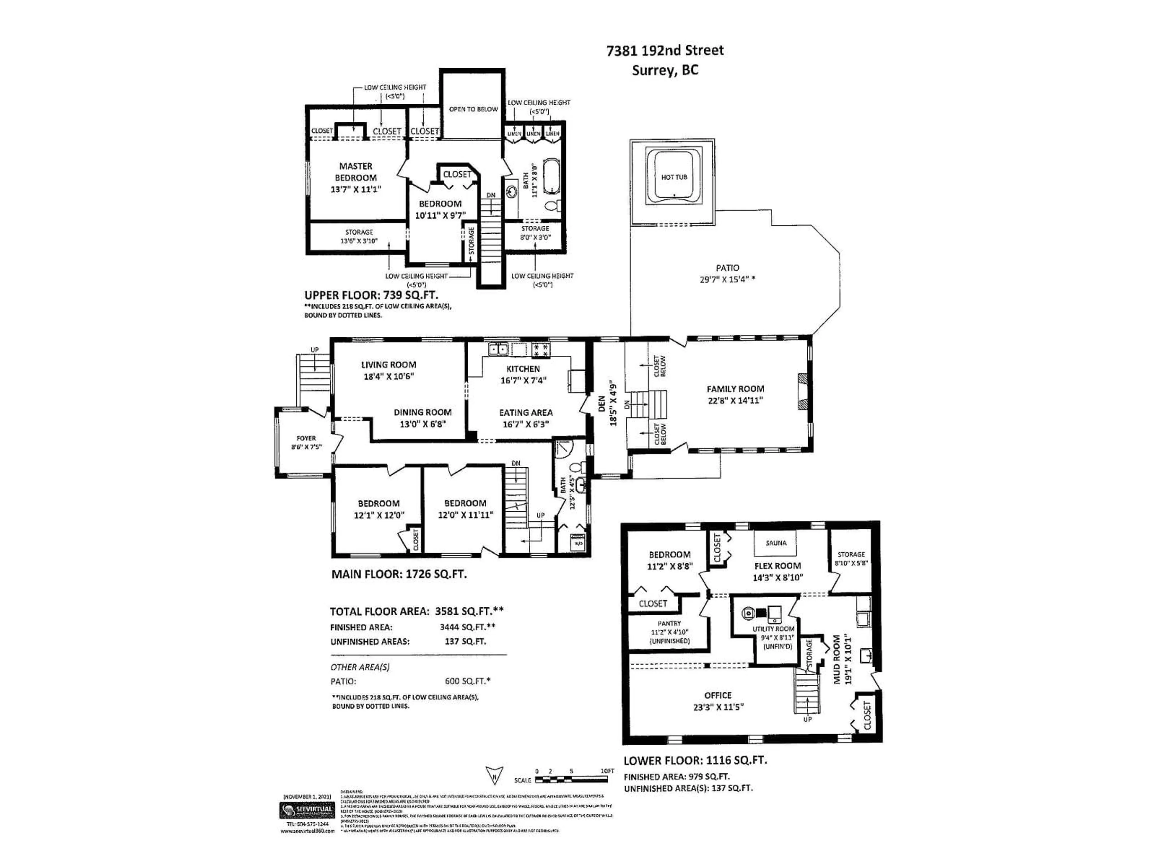 Floor plan for 7381 192, Surrey British Columbia V4N5Y4