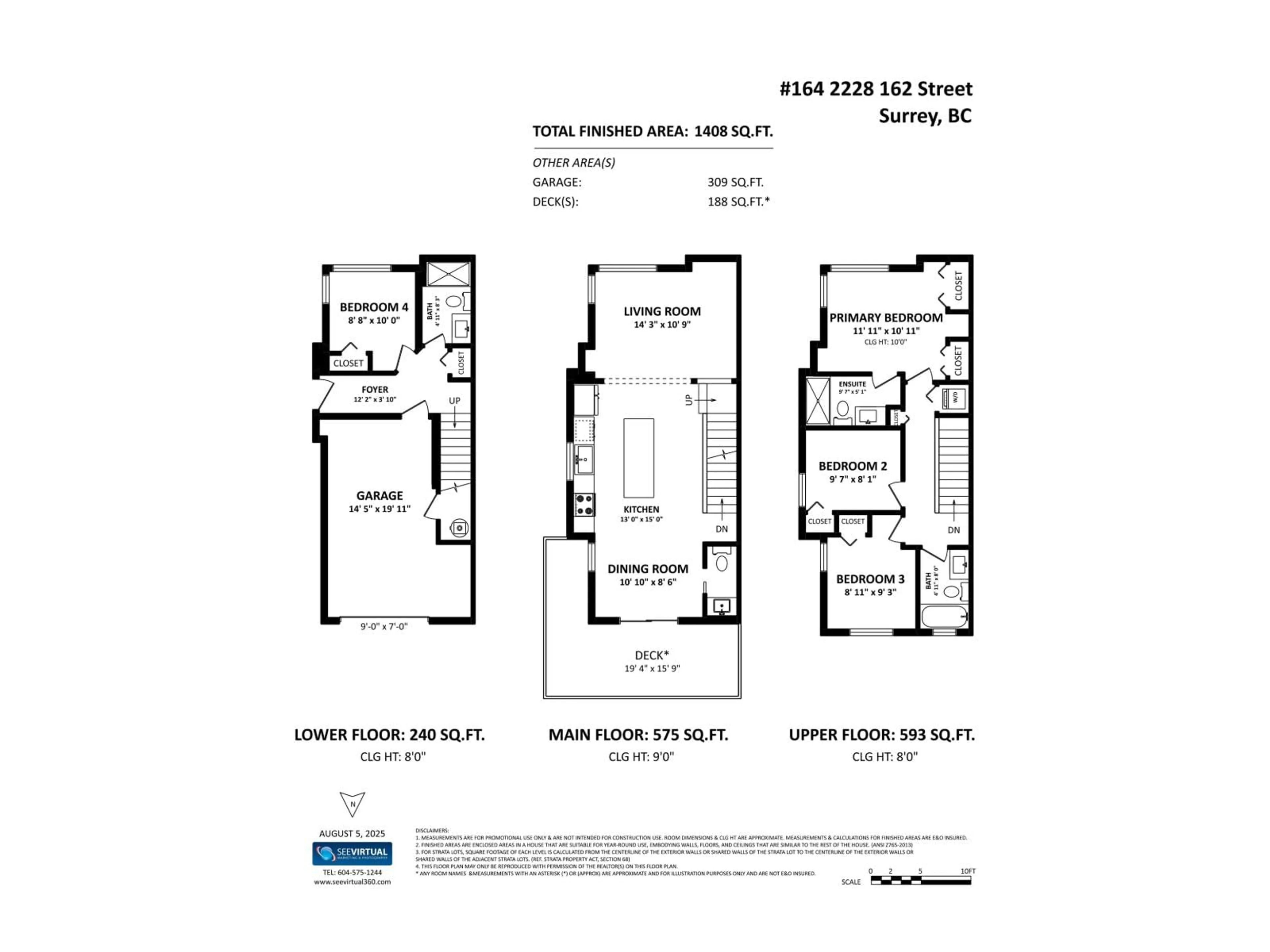 Floor plan for 164 - 2228 162, Surrey British Columbia V3Z6P4