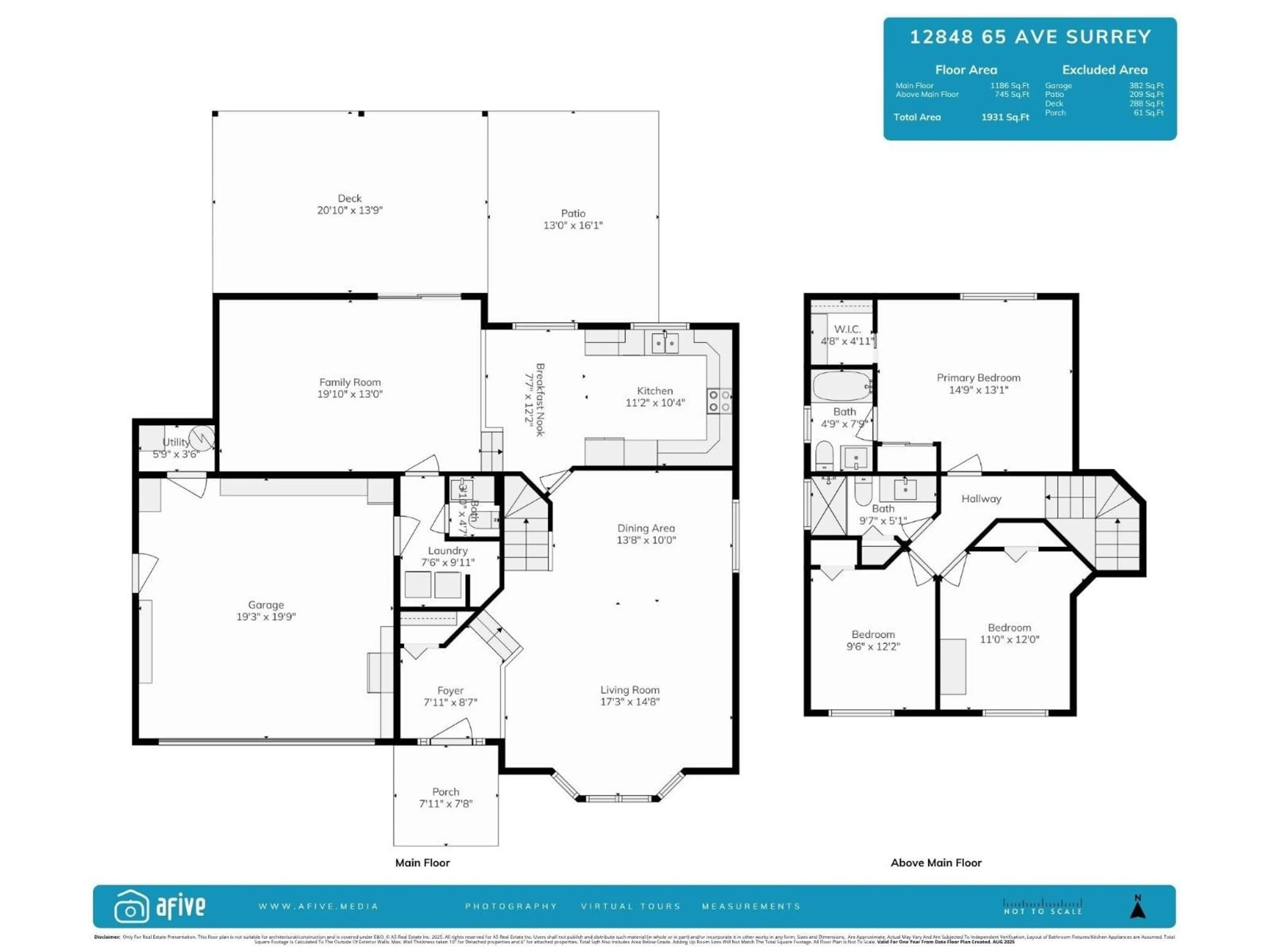 Floor plan for 12848 65, Surrey British Columbia V3W9P4