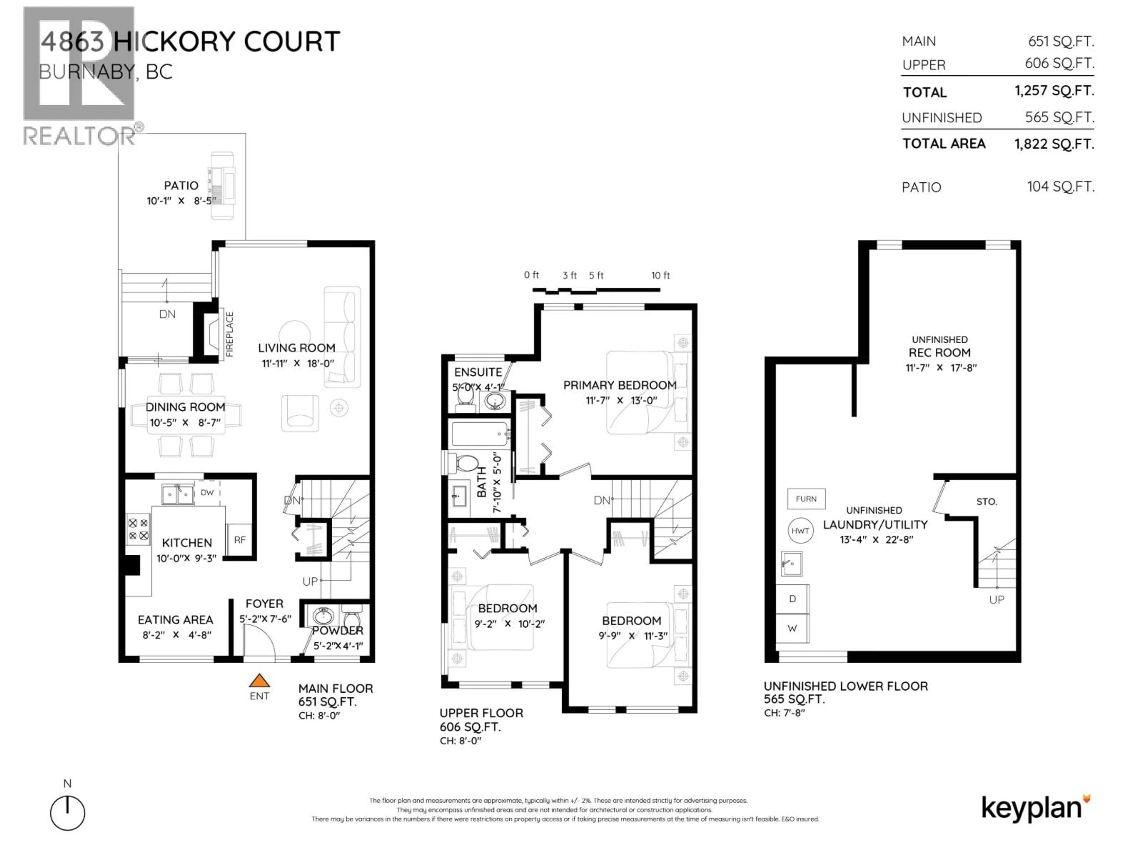 Floor plan for 4863 HICKORY COURT, Burnaby British Columbia V5G4B1
