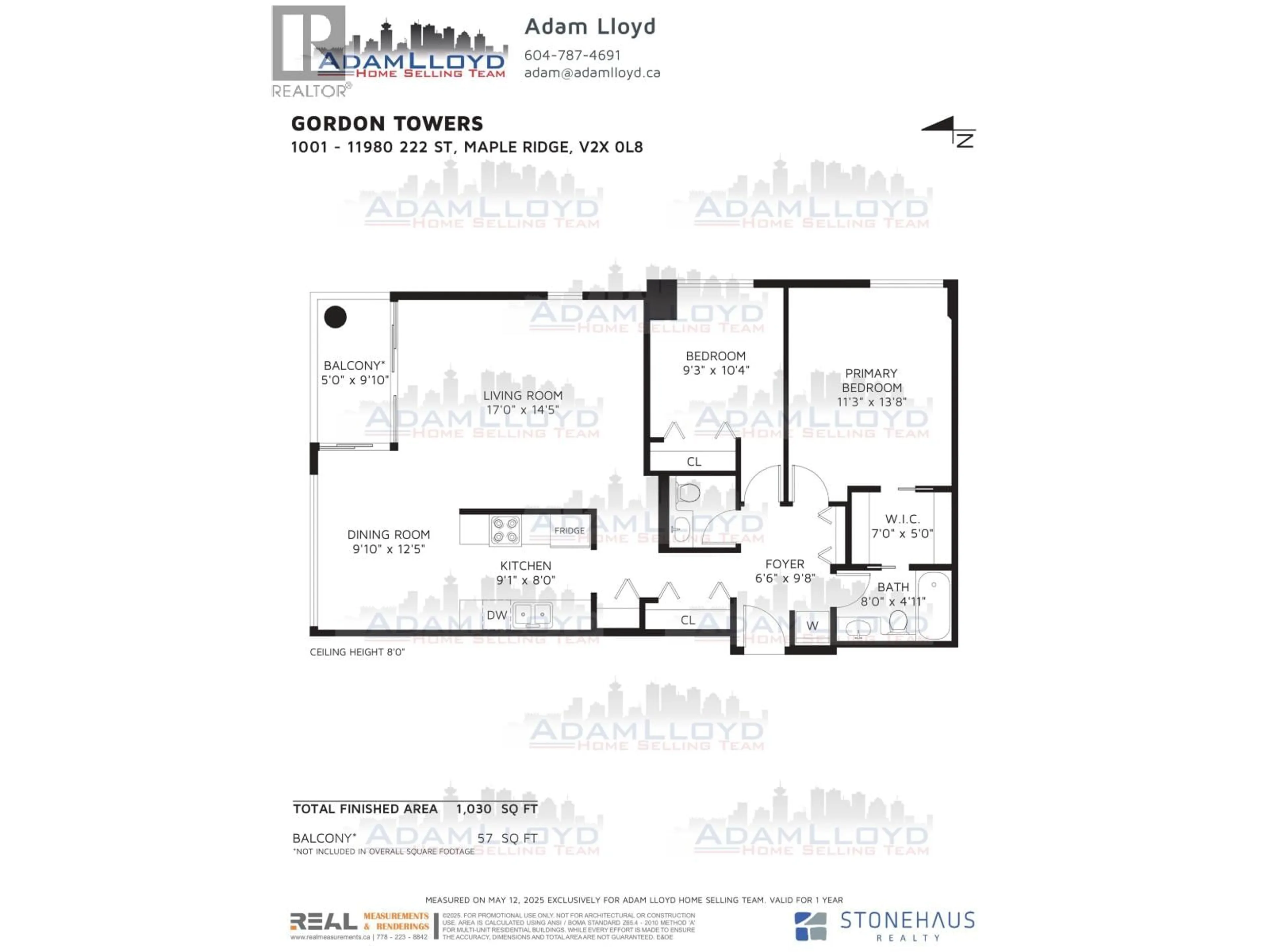 Floor plan for 1001 - 11980 222 STREET, Maple Ridge British Columbia V2X0L8
