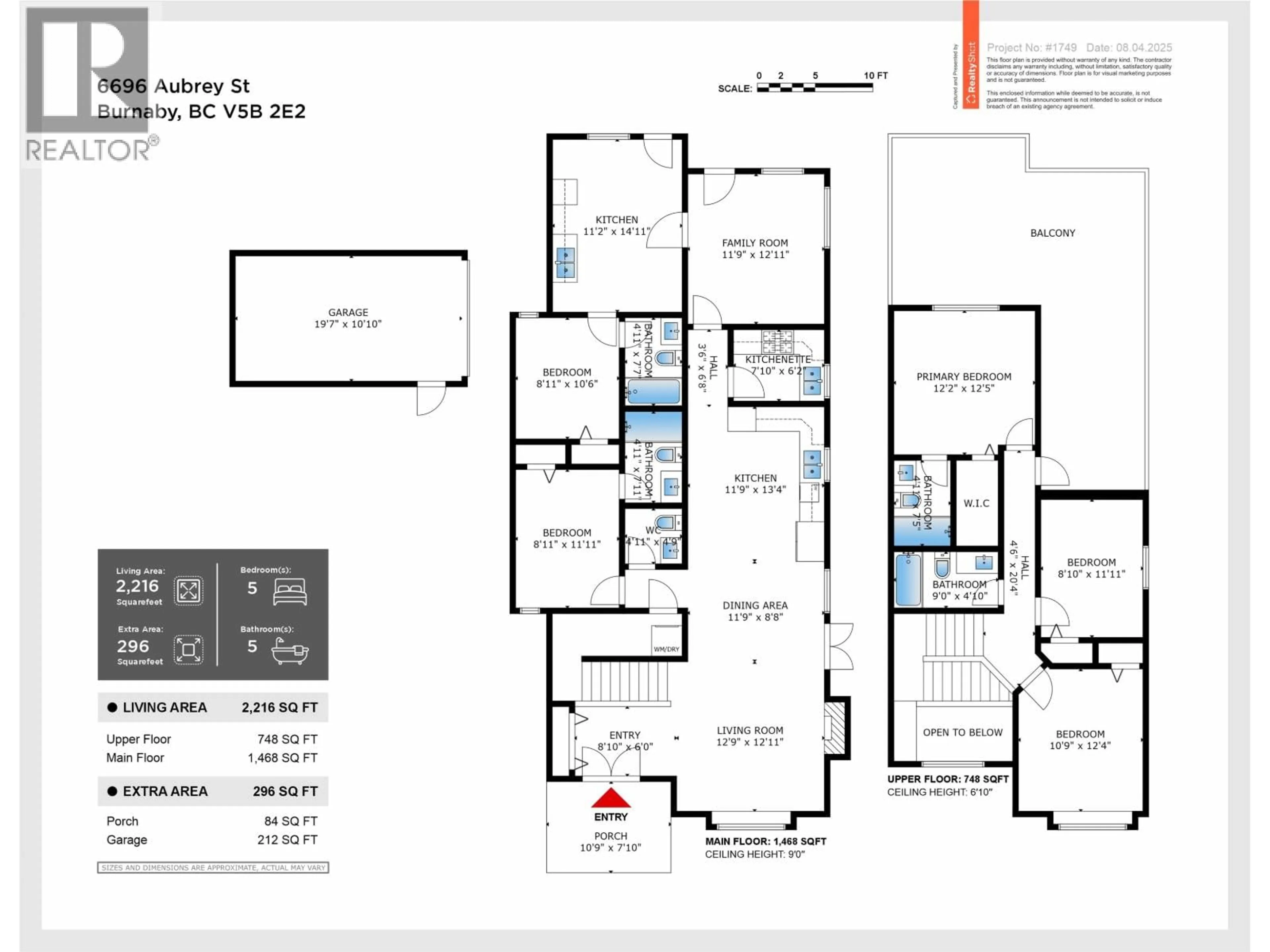 Floor plan for 6696 AUBREY STREET, Burnaby British Columbia V5B2E2