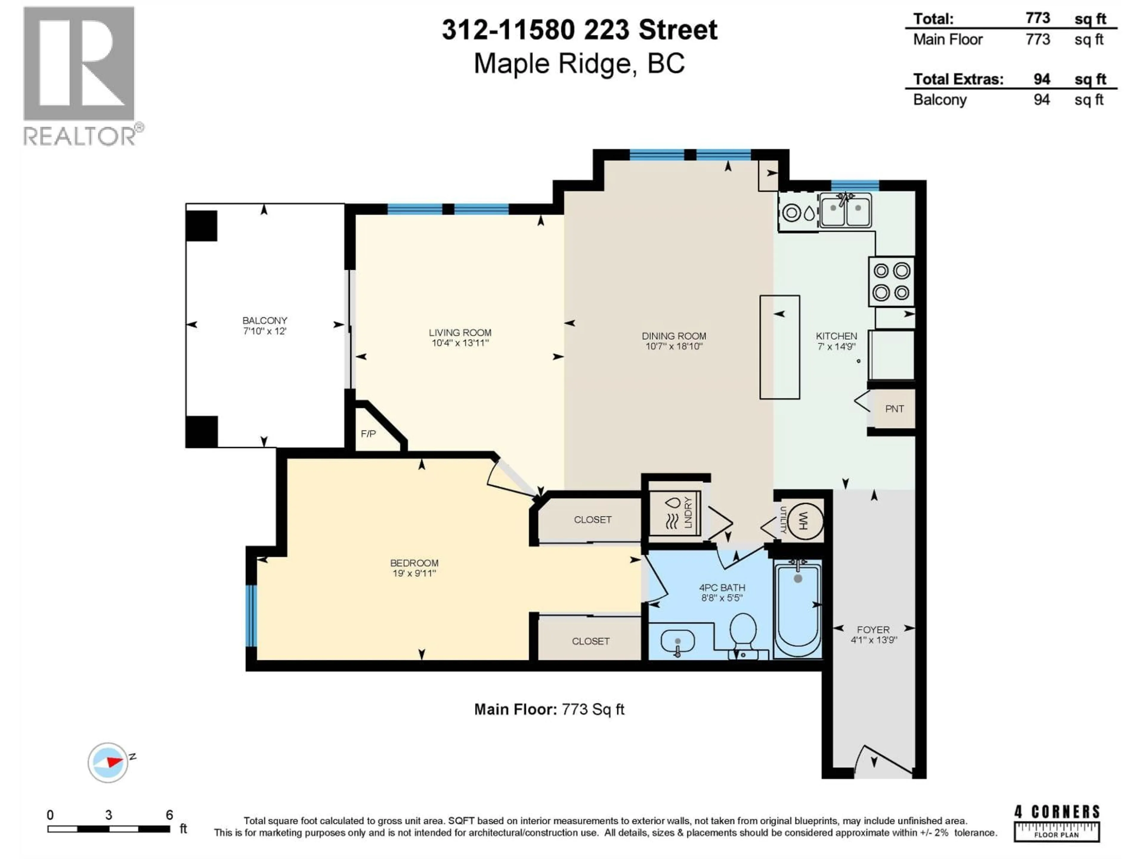 Floor plan for 312 - 11580 223 STREET, Maple Ridge British Columbia V2X9H1