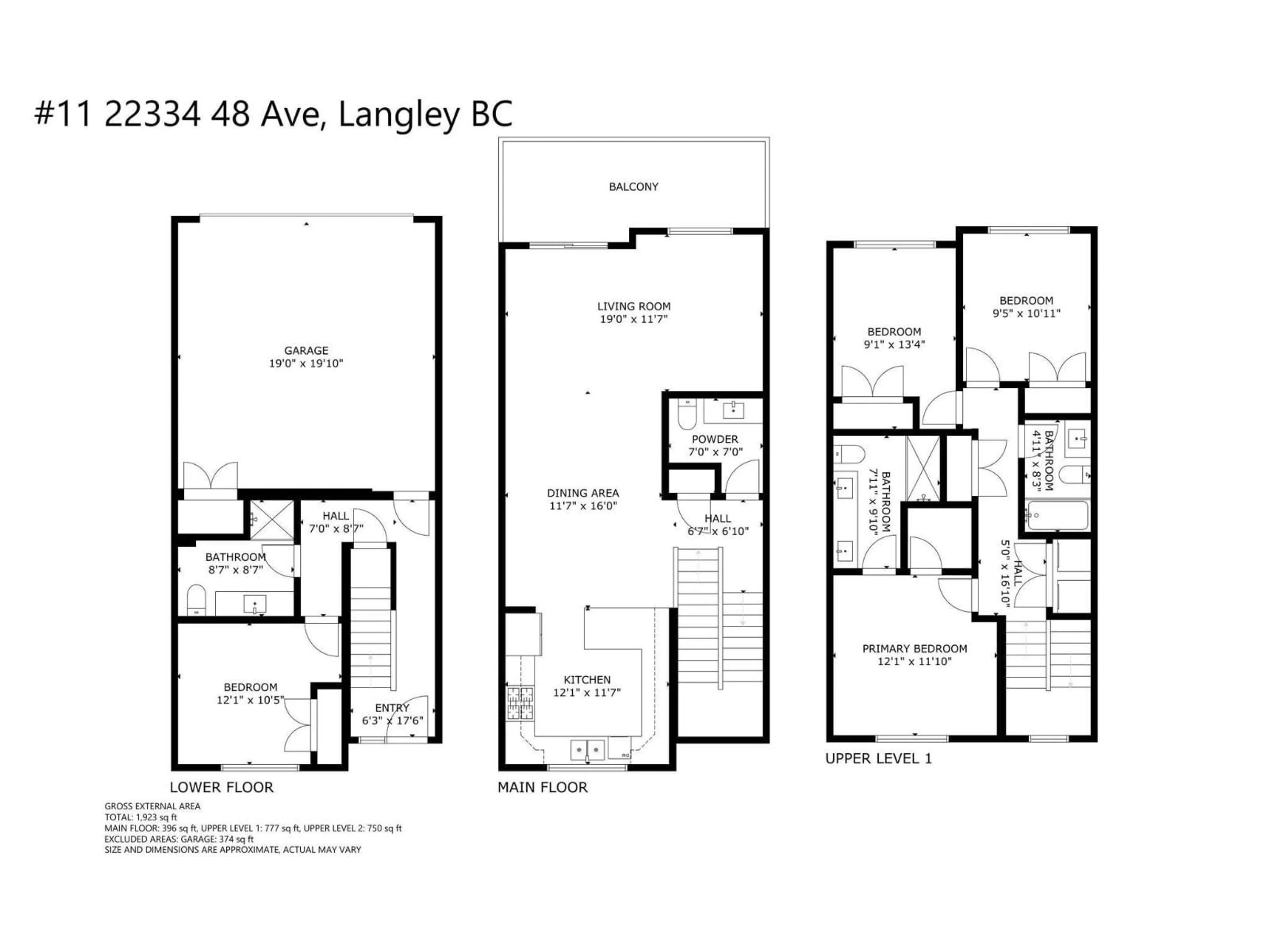 Floor plan for 11 - 22334 48, Langley British Columbia V3A3N5