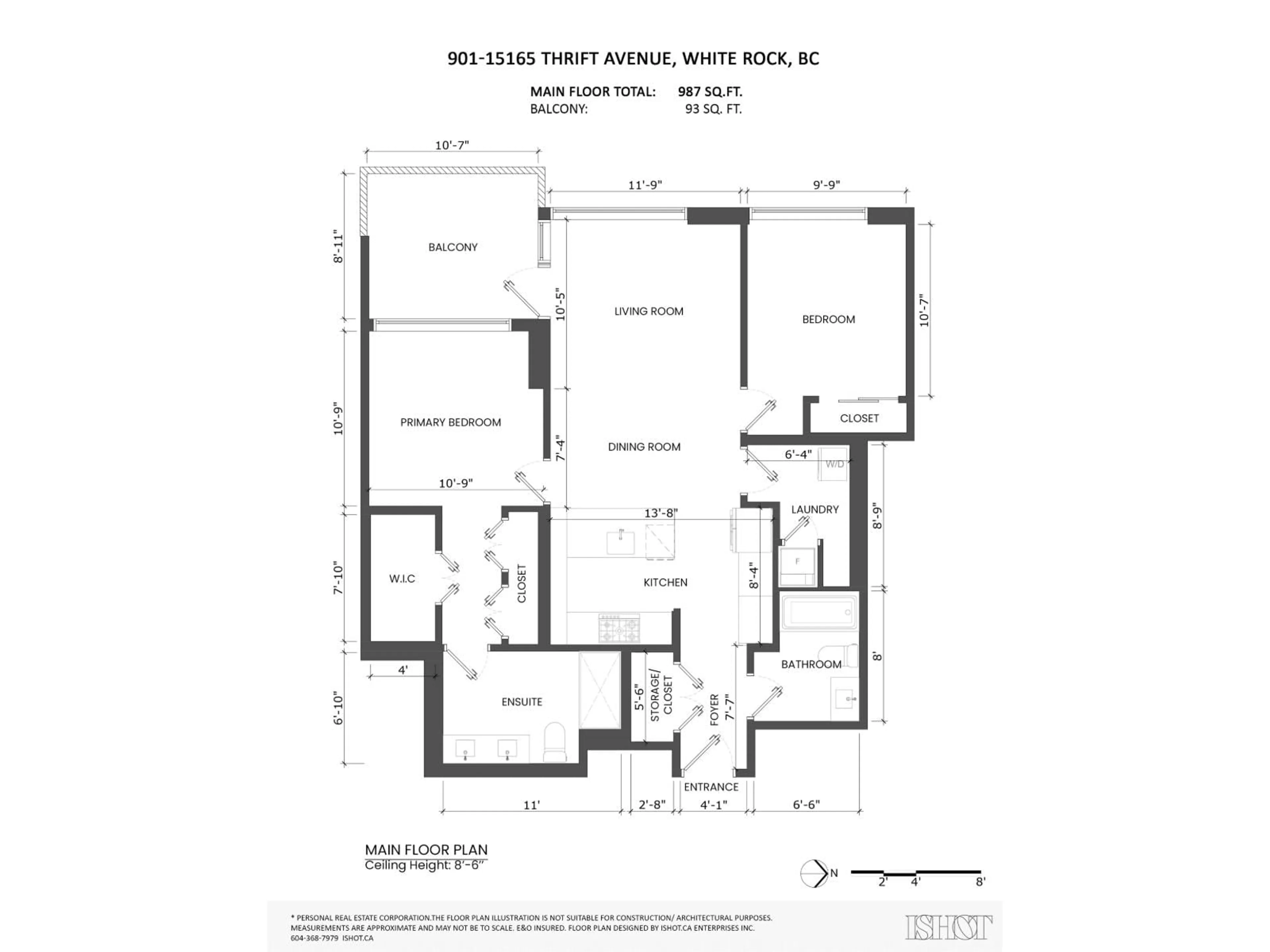 Floor plan for 901 - 15165 THRIFT, White Rock British Columbia V4B0C1