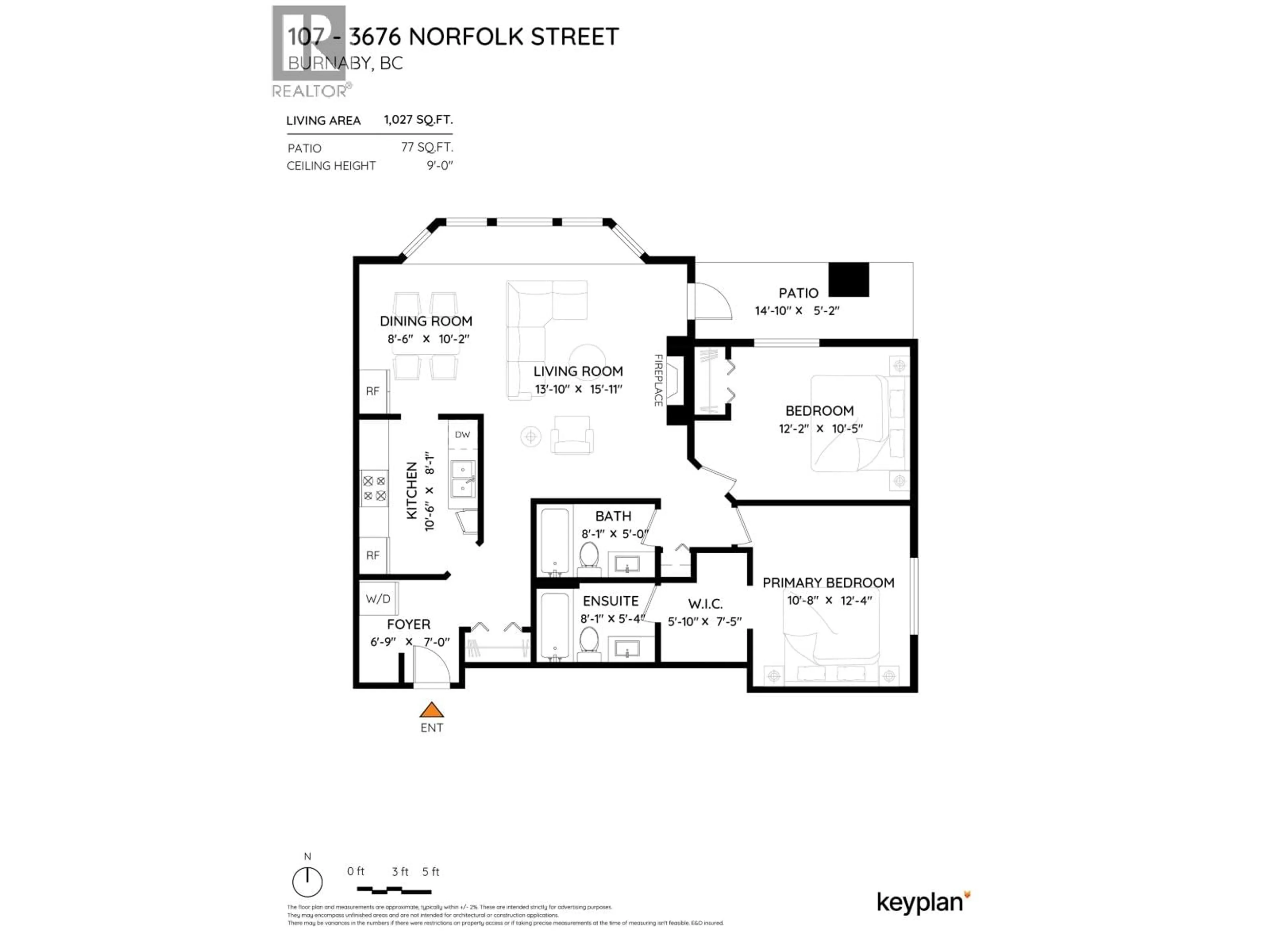 Floor plan for 107 - 3767 NORFOLK STREET, Burnaby British Columbia V5G1E3