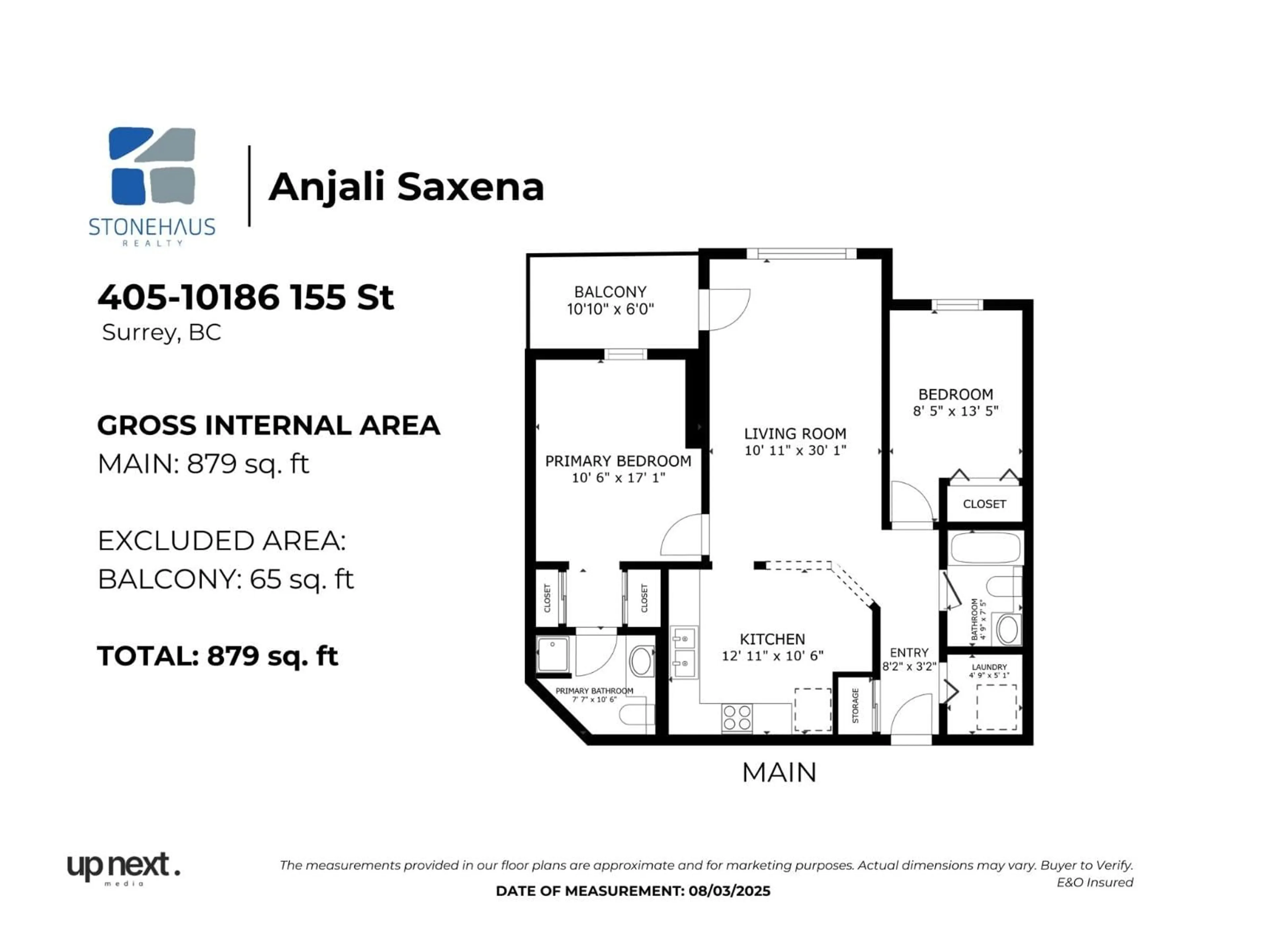 Floor plan for 405 - 10186 155, Surrey British Columbia V3R0R6
