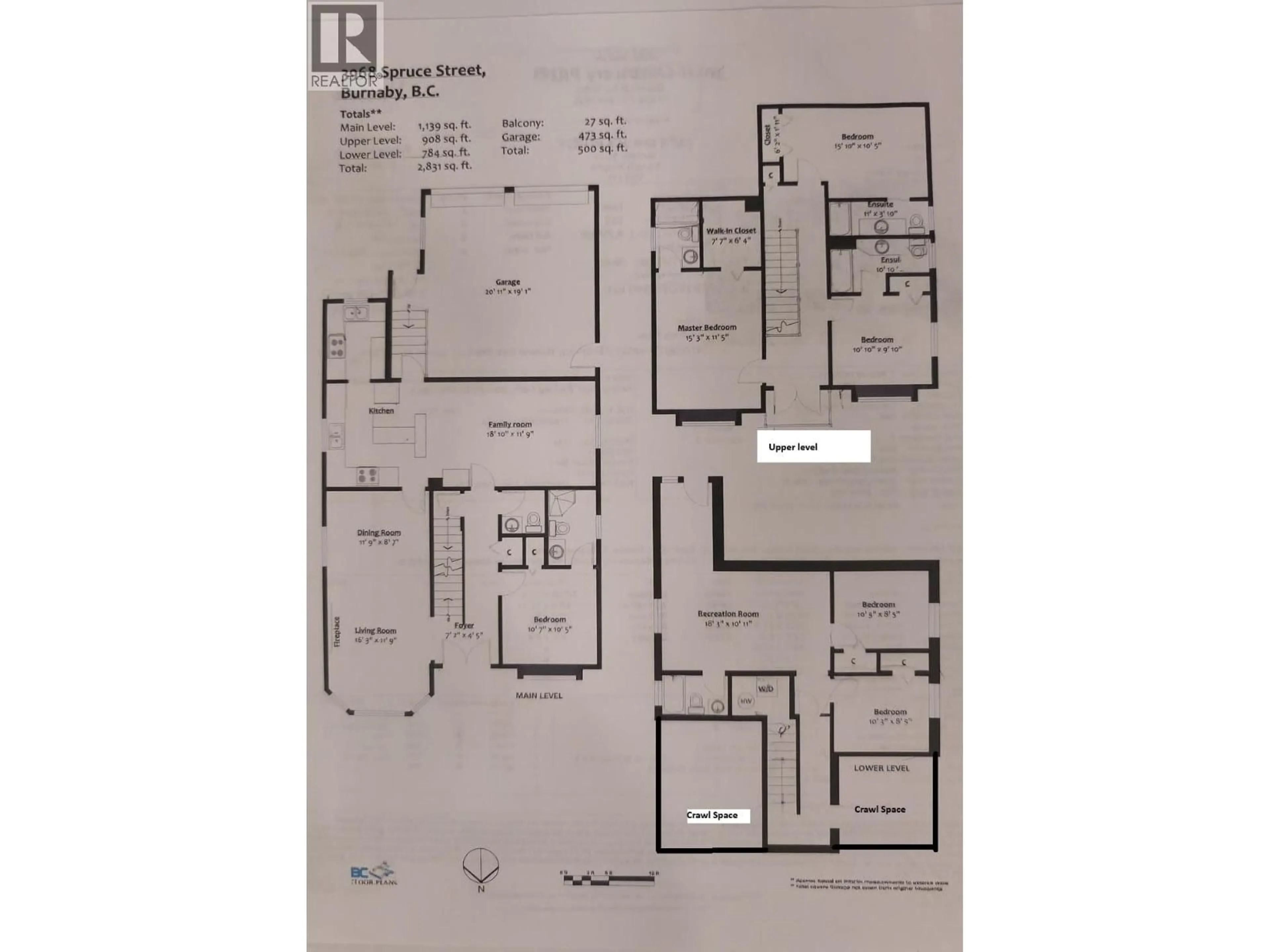 Floor plan for 3968 SPRUCE STREET, Burnaby British Columbia V5G1Y1