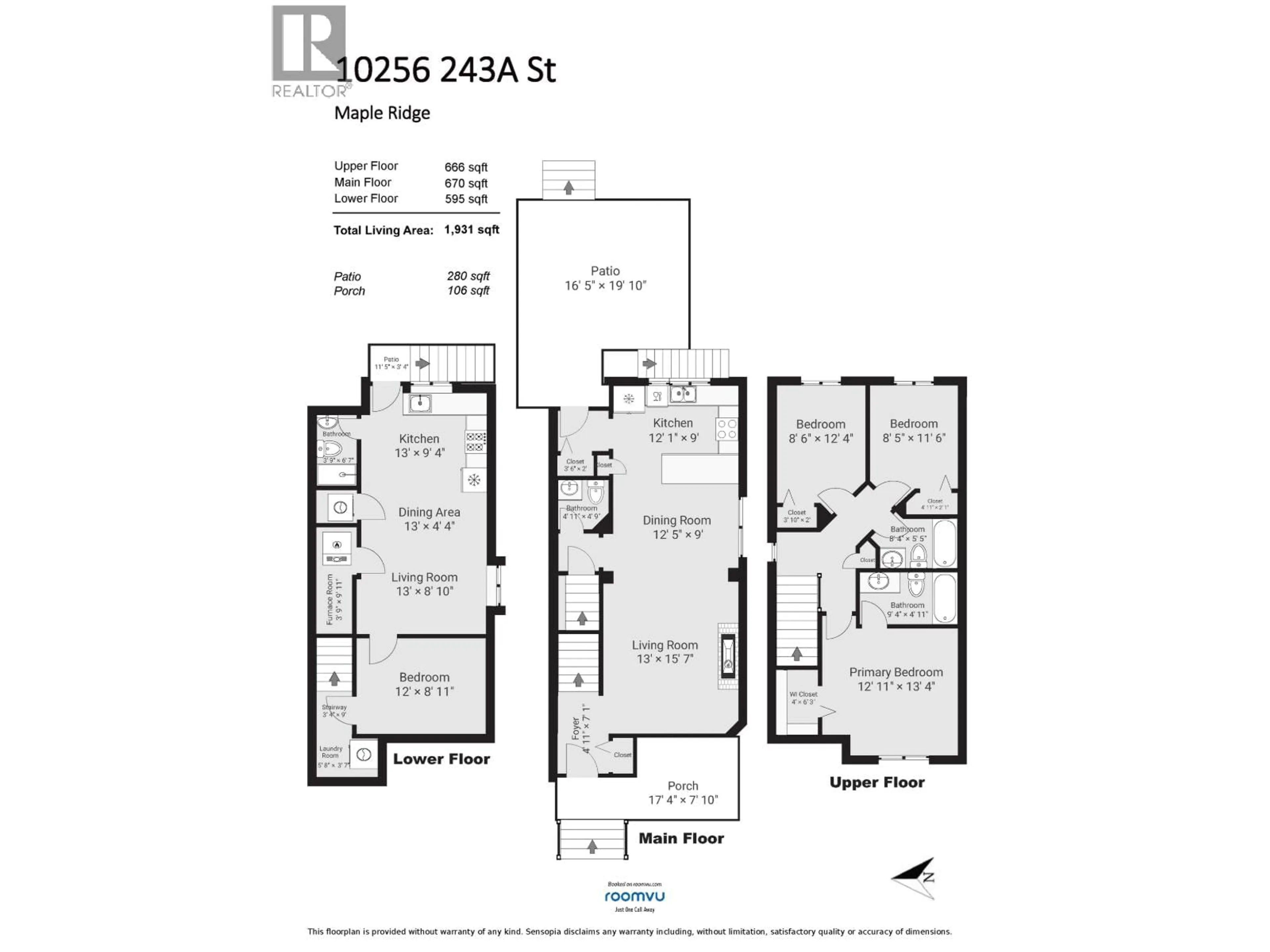 Floor plan for 10256 243A STREET, Maple Ridge British Columbia V2W1Y3