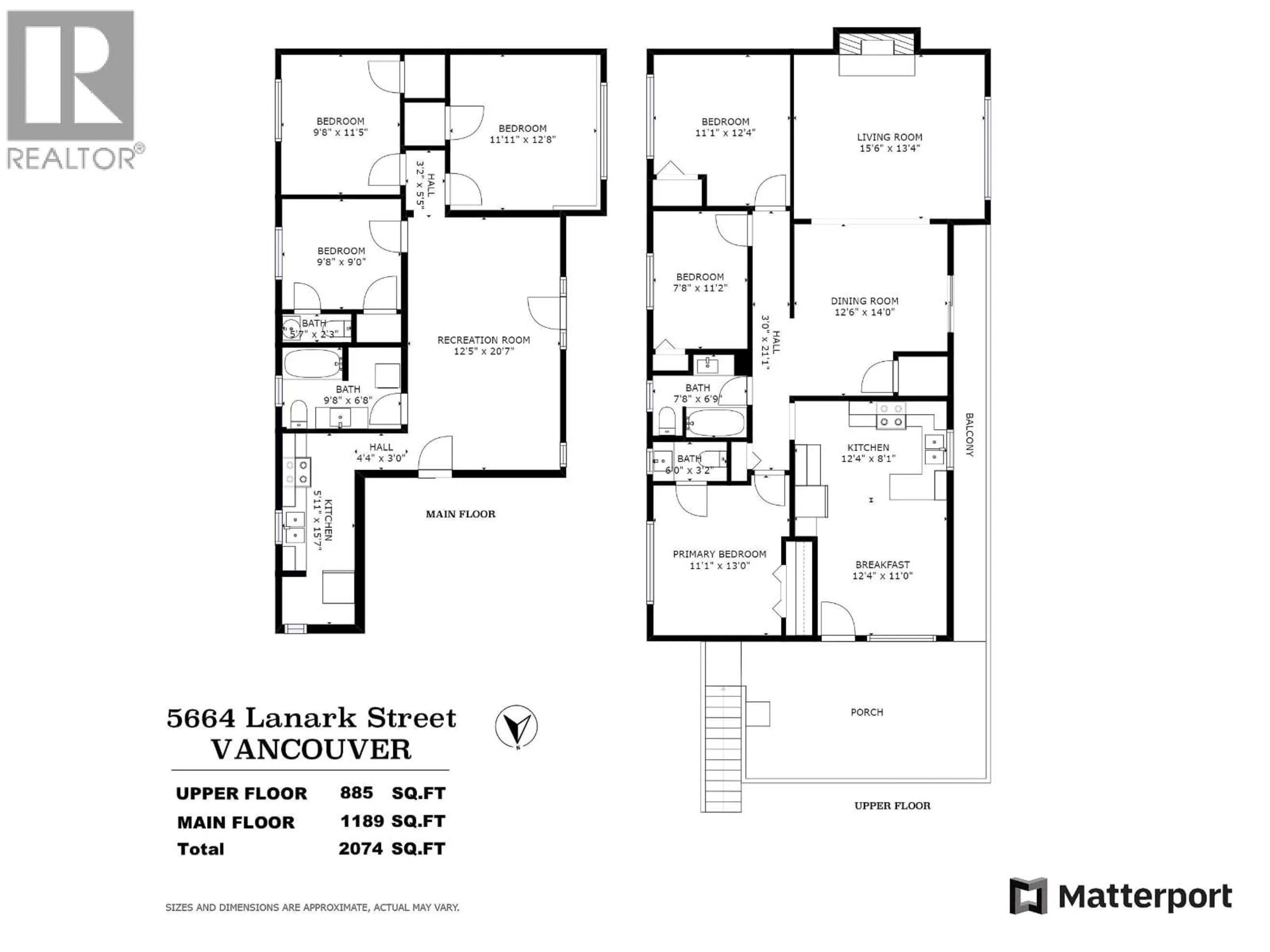 Floor plan for 5664 LANARK STREET, Vancouver British Columbia V5P2Y3