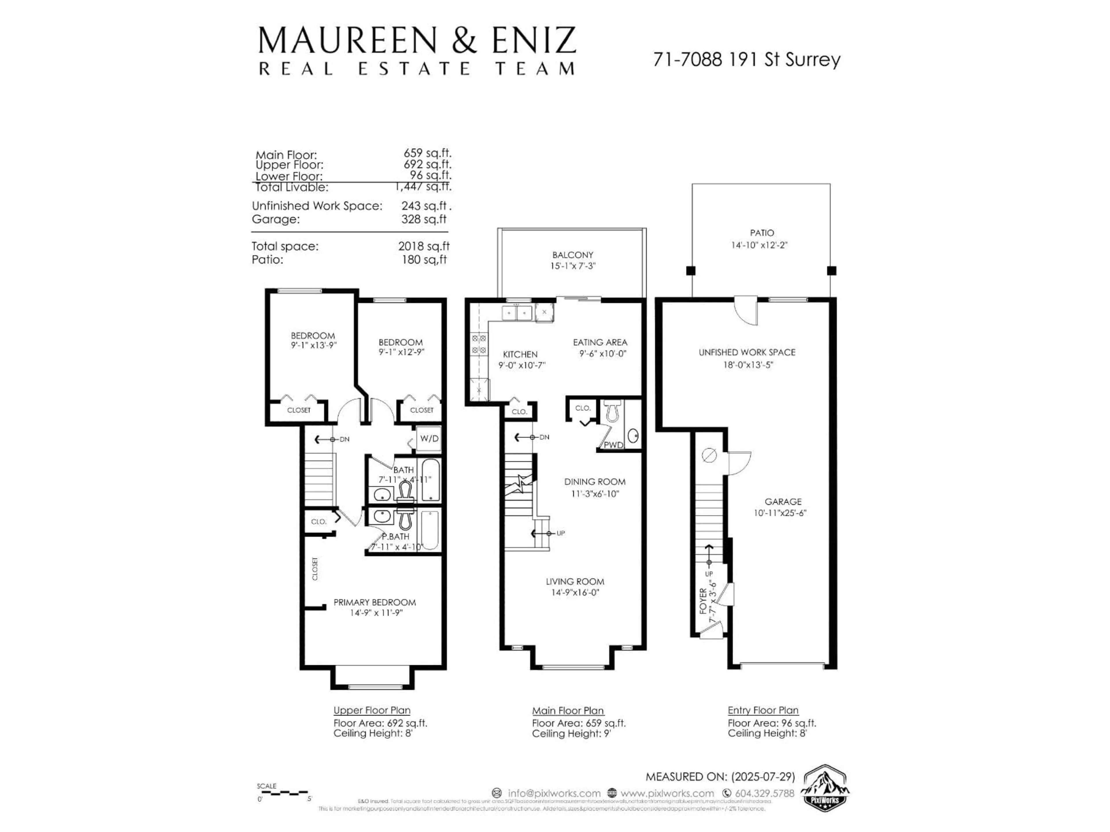 Floor plan for 71 - 7088 191, Surrey British Columbia V4N0B4