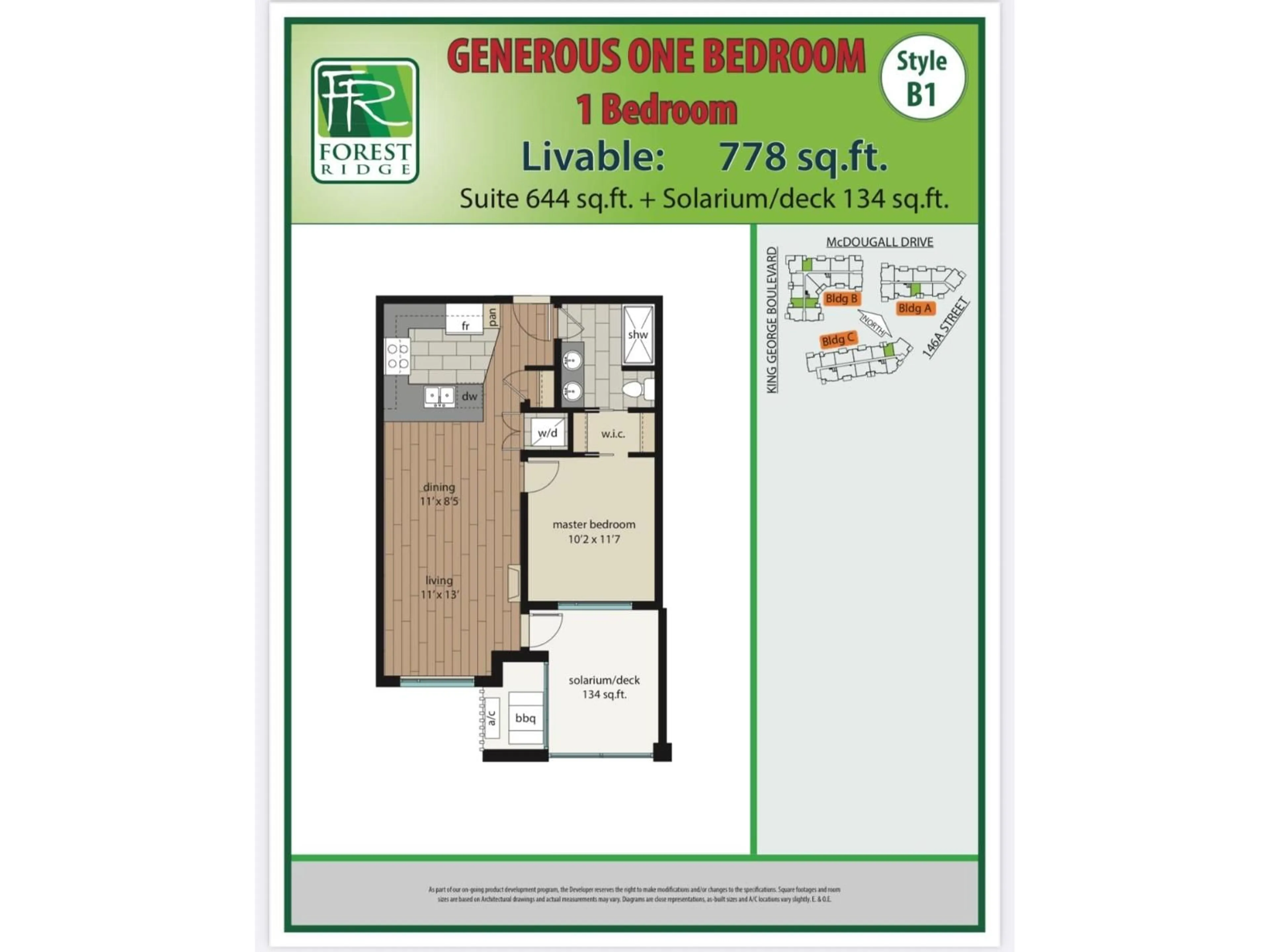 Floor plan for 103 - 3585 146A, Surrey British Columbia V4P0G9