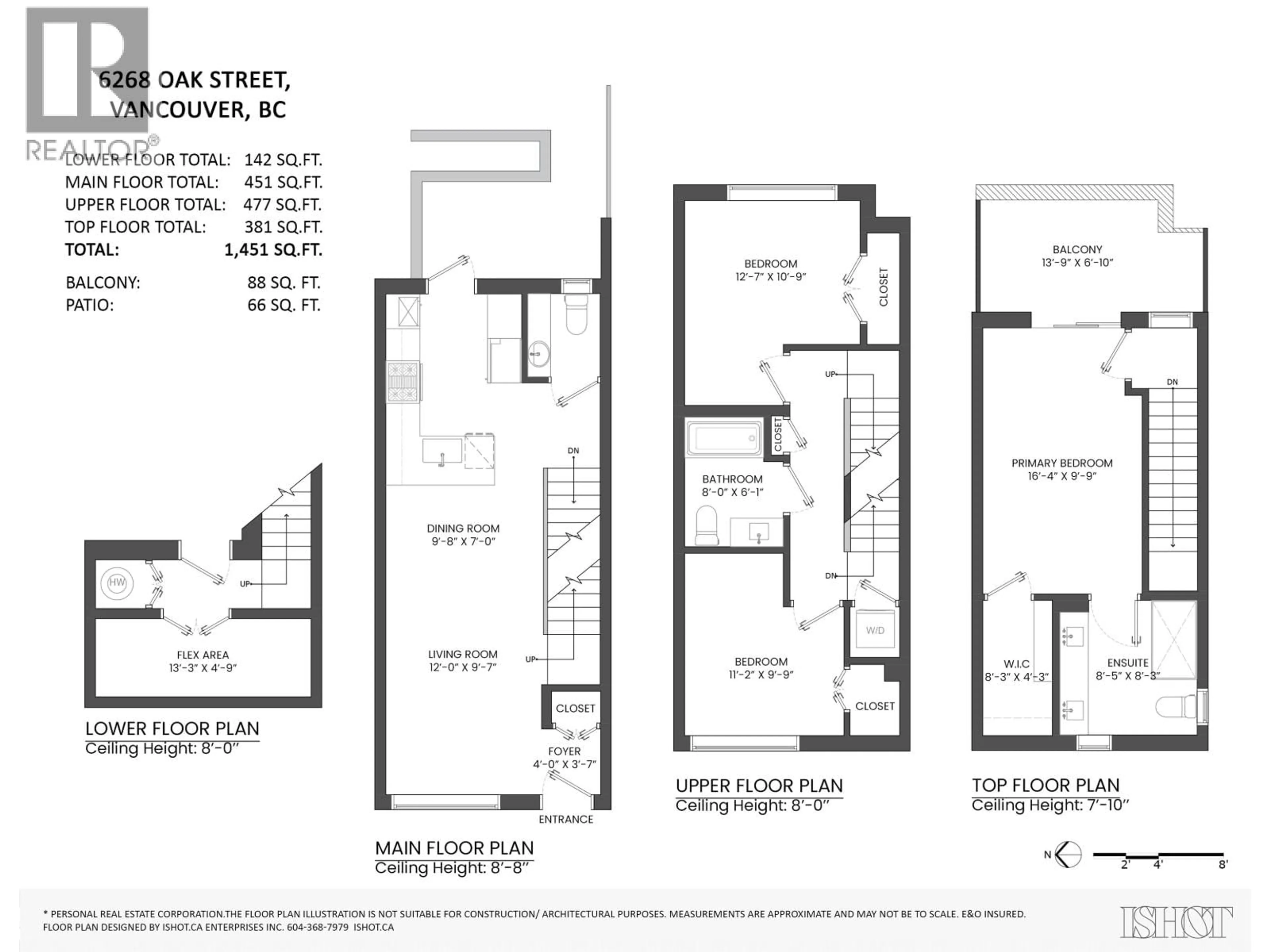Floor plan for 6268 OAK STREET, Vancouver British Columbia V6M2W4