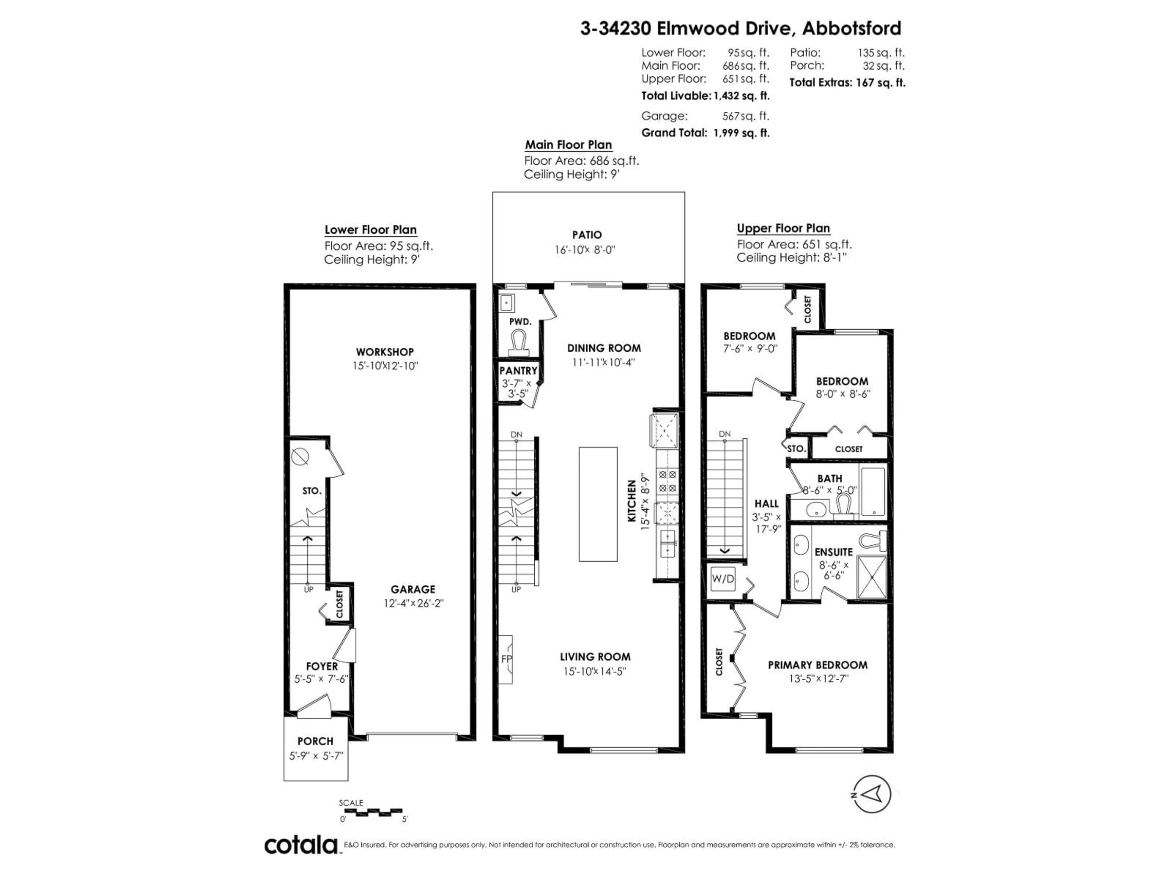 Floor plan for 3 - 34230 ELMWOOD, Abbotsford British Columbia V2S0J1