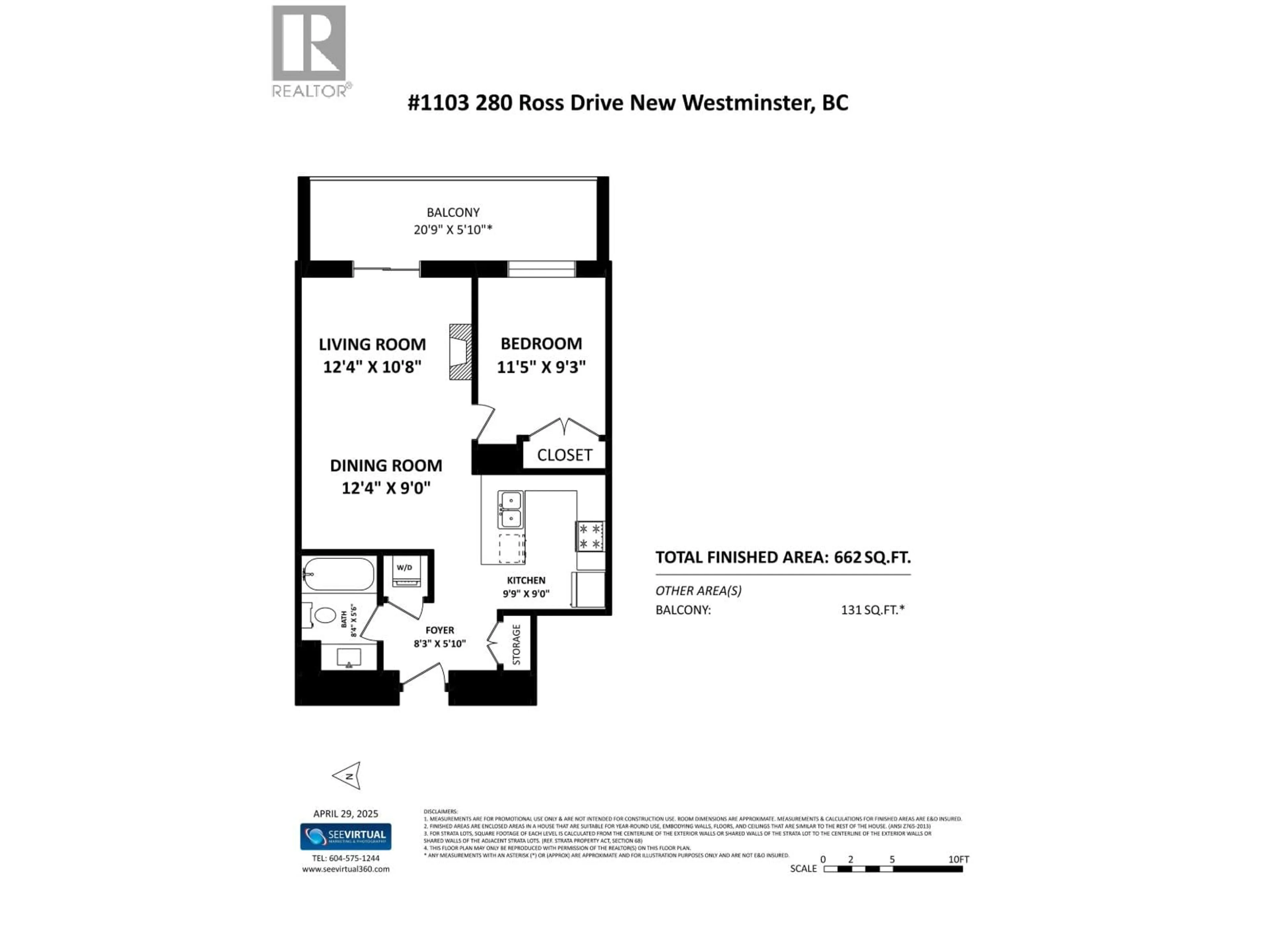 Floor plan for 1103 - 280 ROSS DRIVE, New Westminster British Columbia V3L0C2