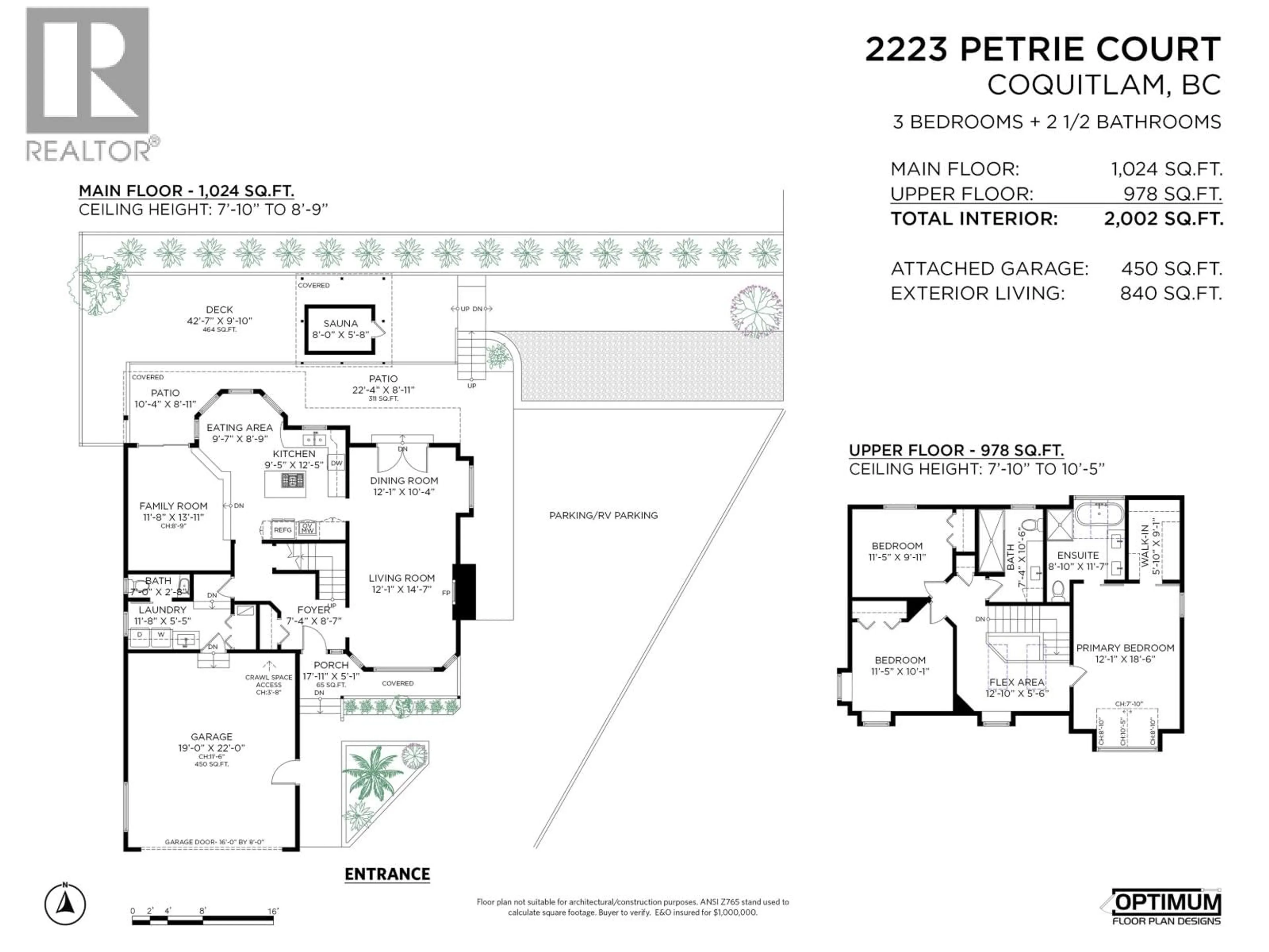 Floor plan for 2223 PETRIE COURT, Coquitlam British Columbia V3K6E7