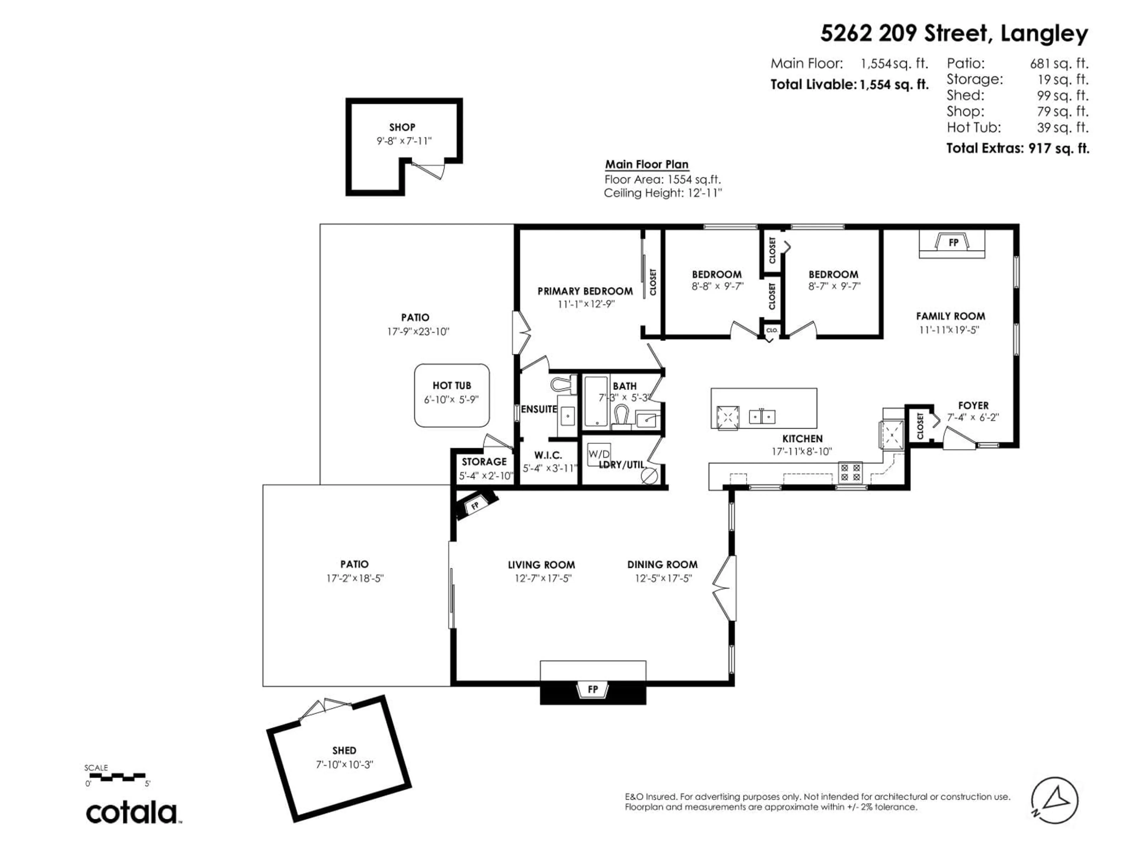 Floor plan for 5262 209, Langley British Columbia V3A6E9