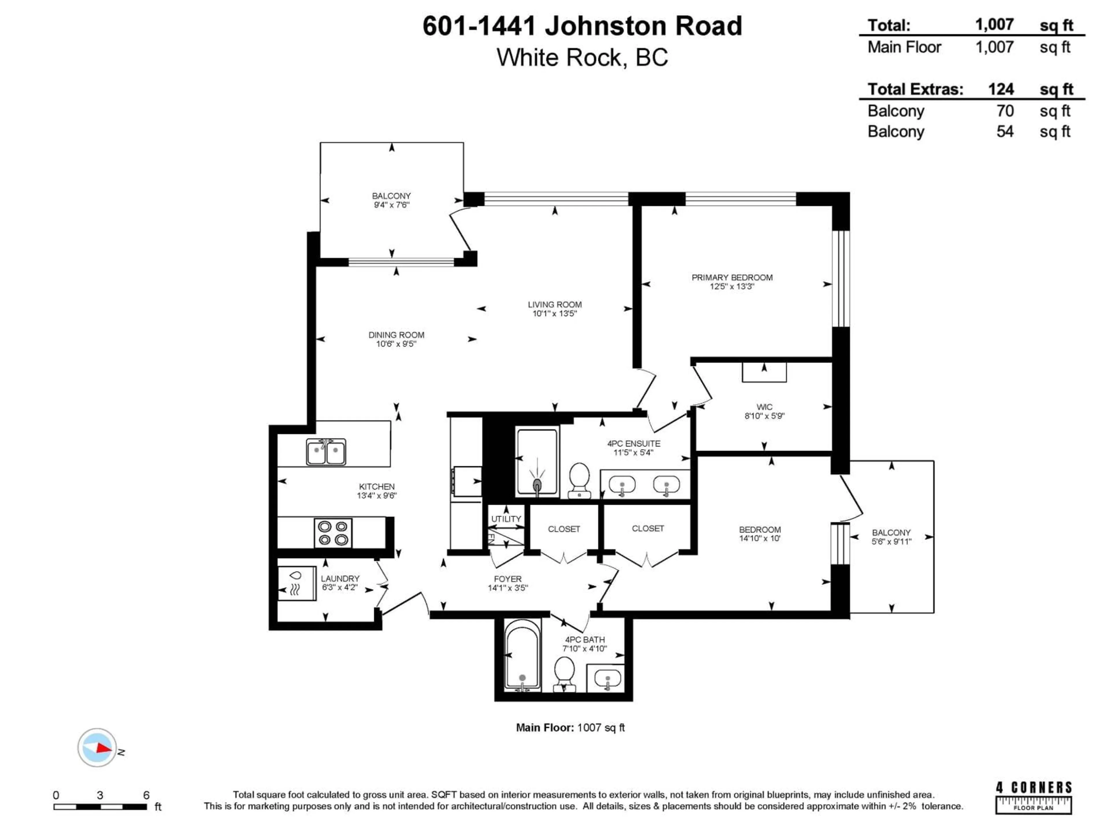 Floor plan for 601 - 1441 JOHNSTON, White Rock British Columbia V4B3Z4