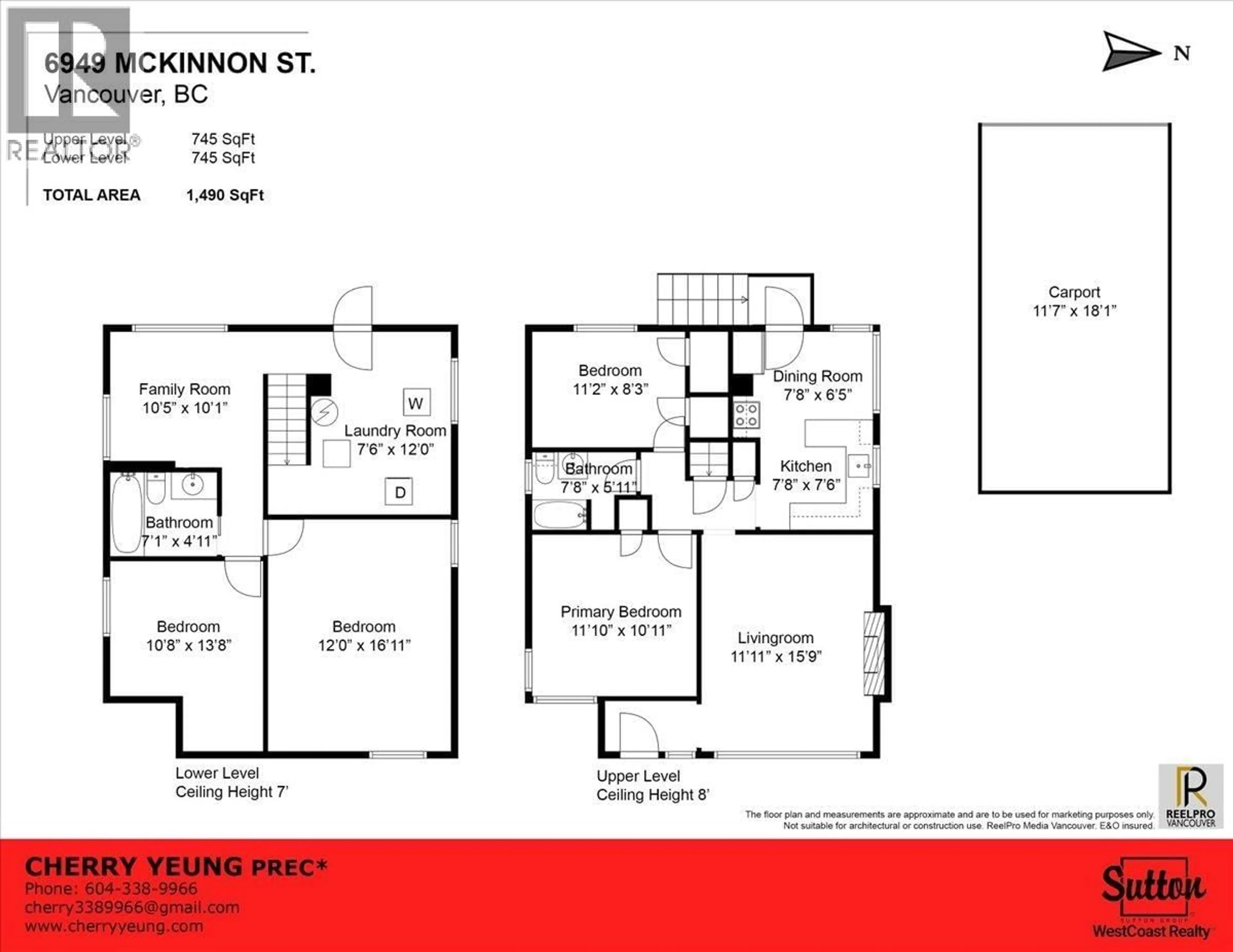 Floor plan for 6949 MCKINNON STREET, Vancouver British Columbia V5S3G4