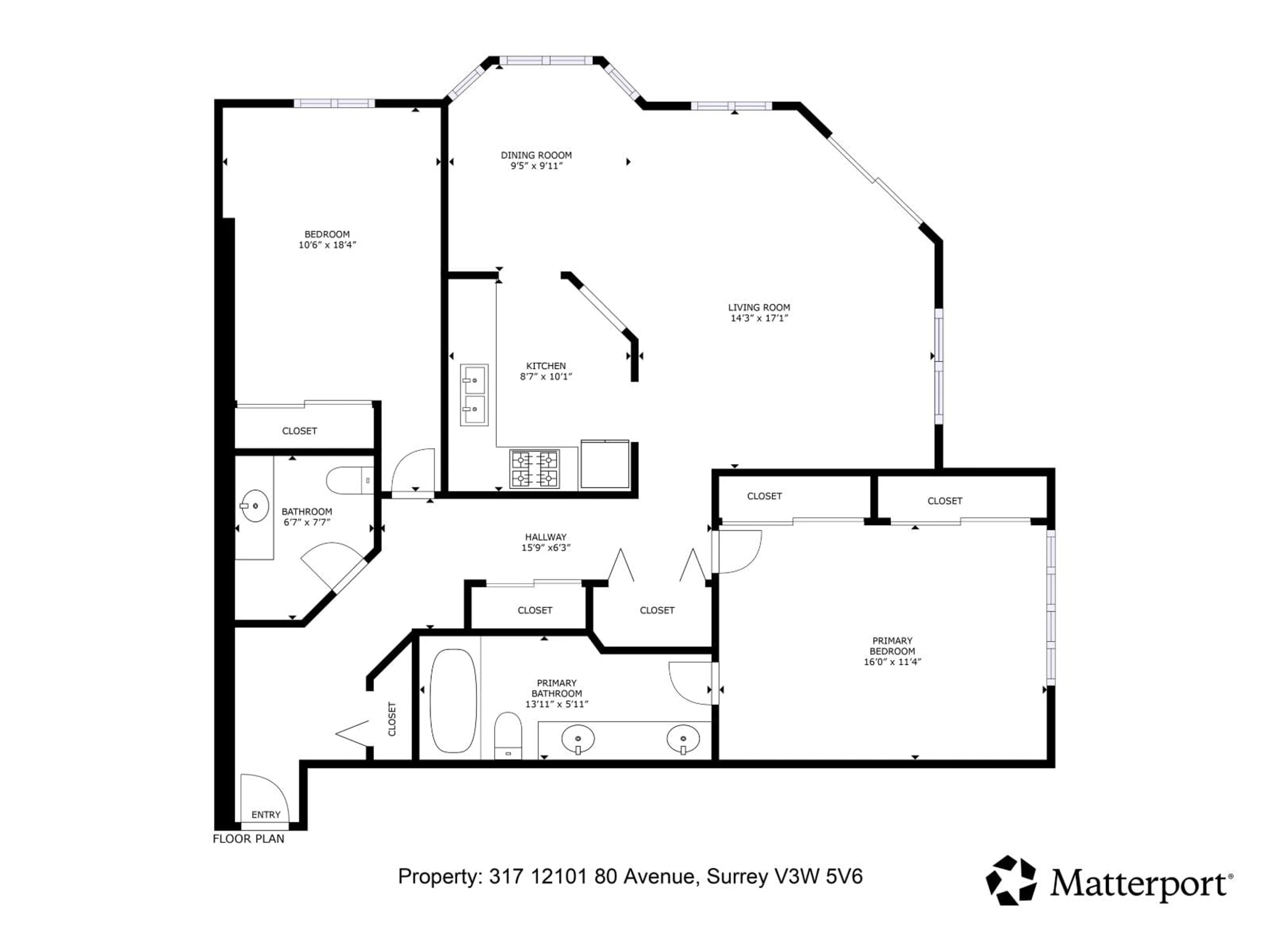 Floor plan for 317 - 12101 80, Surrey British Columbia V3W5V6