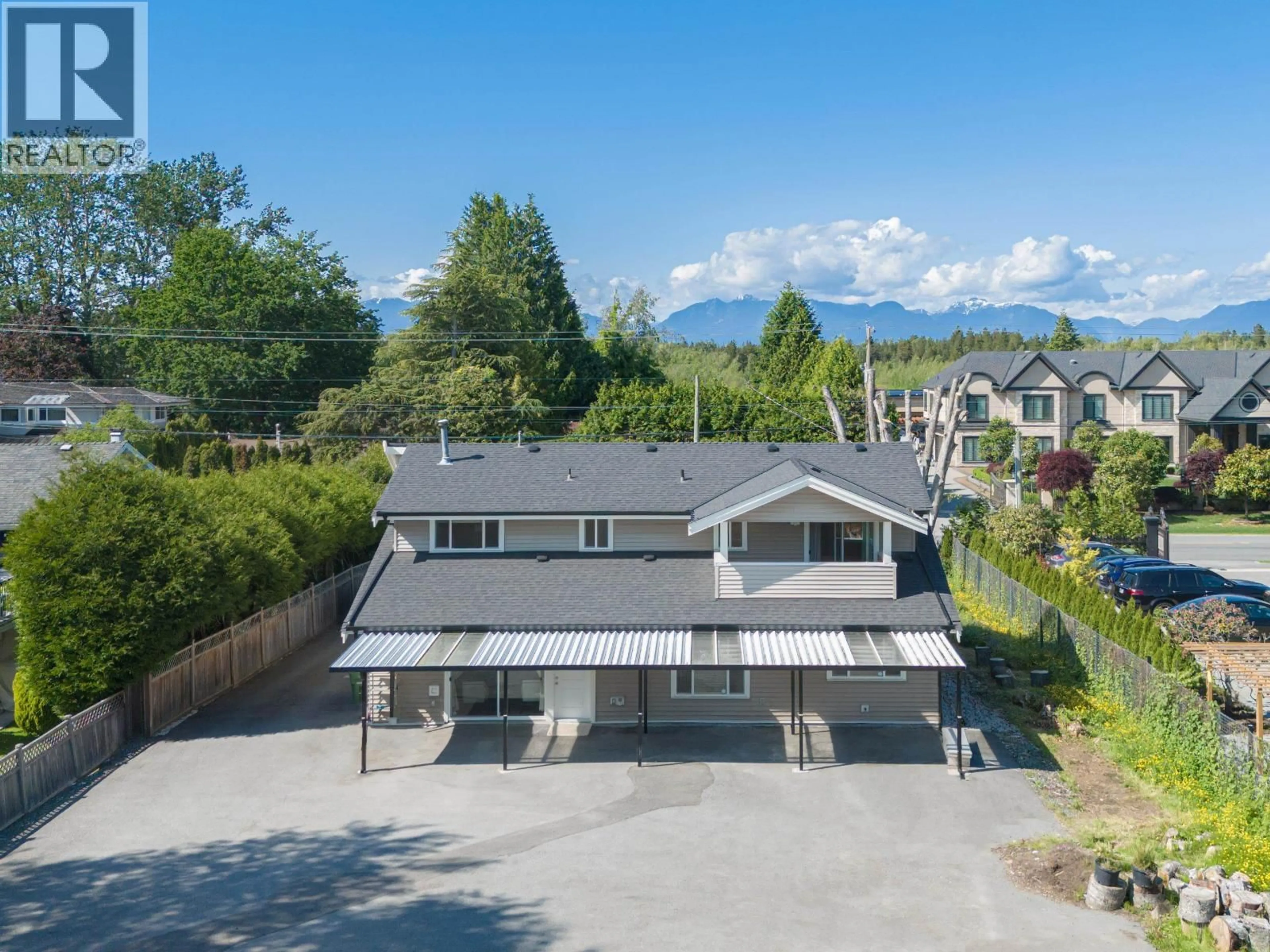 A pic from outside/outdoor area/front of a property/back of a property/a pic from drone, mountain view for 10480 BLUNDELL ROAD, Richmond British Columbia V6Y1L1