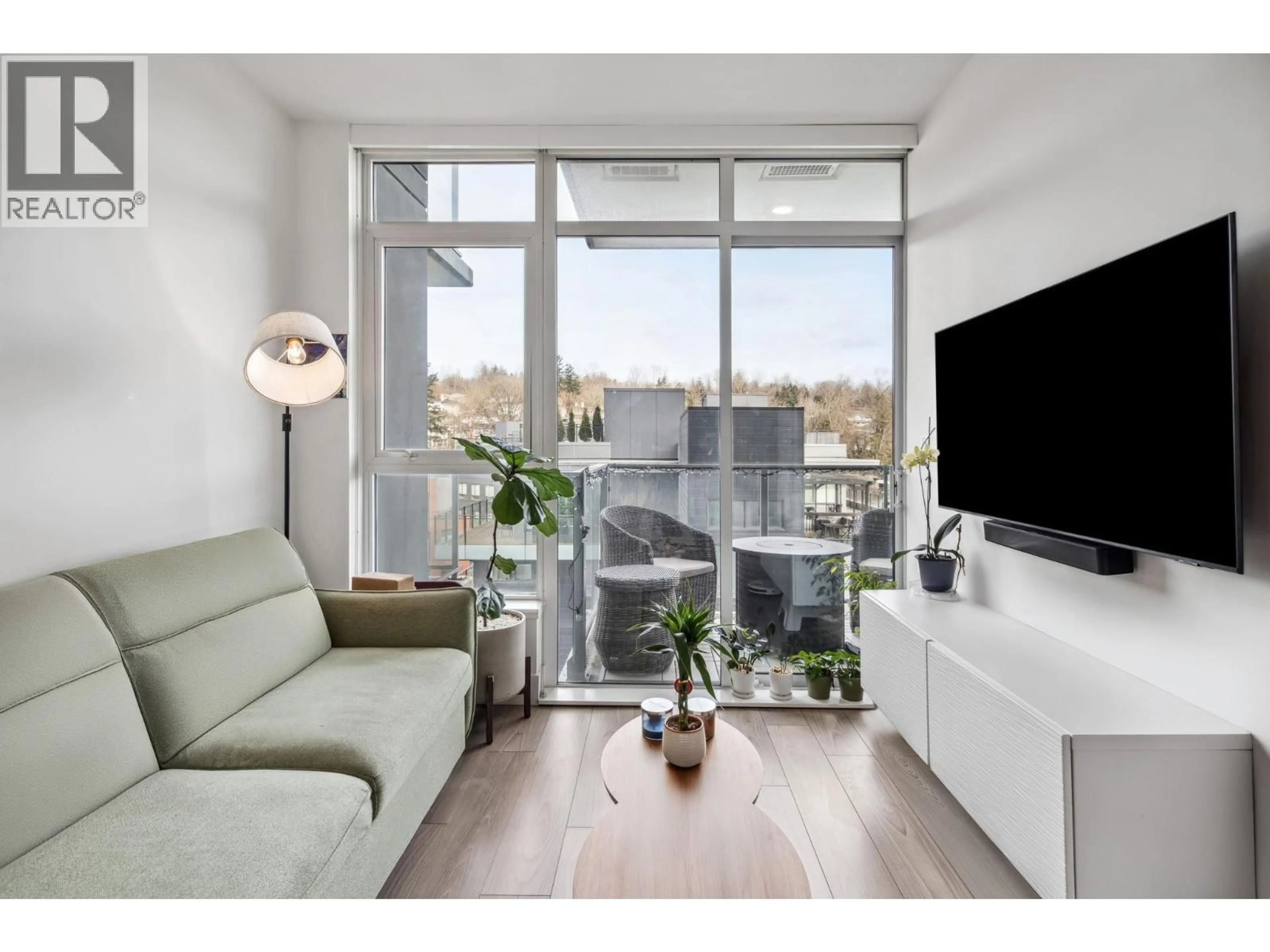 Living room with furniture, unknown for 702 - 3581 KENT AVE NORTH, Vancouver British Columbia V5S0H6