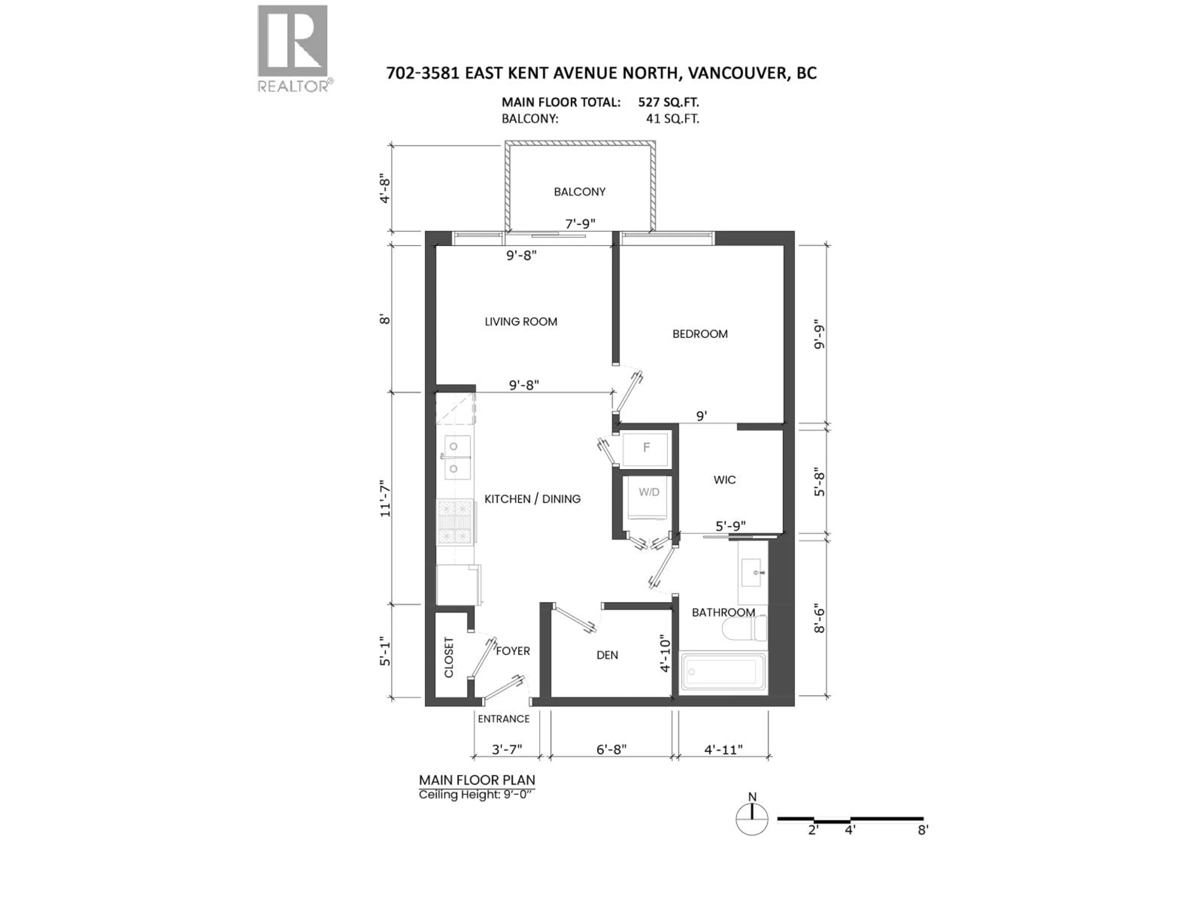 Floor plan for 702 - 3581 KENT AVE NORTH, Vancouver British Columbia V5S0H6