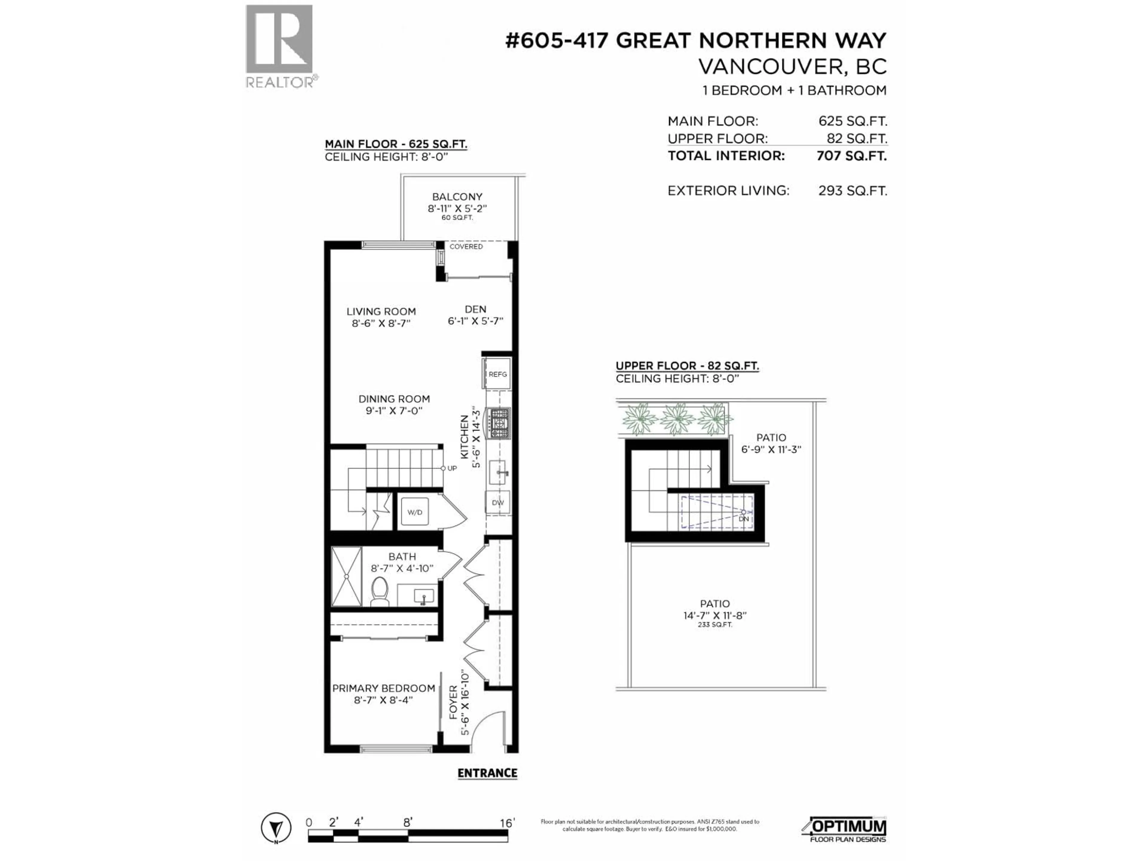 Floor plan for 605 - 417 GREAT NORTHERN WAY, Vancouver British Columbia V5T0G7