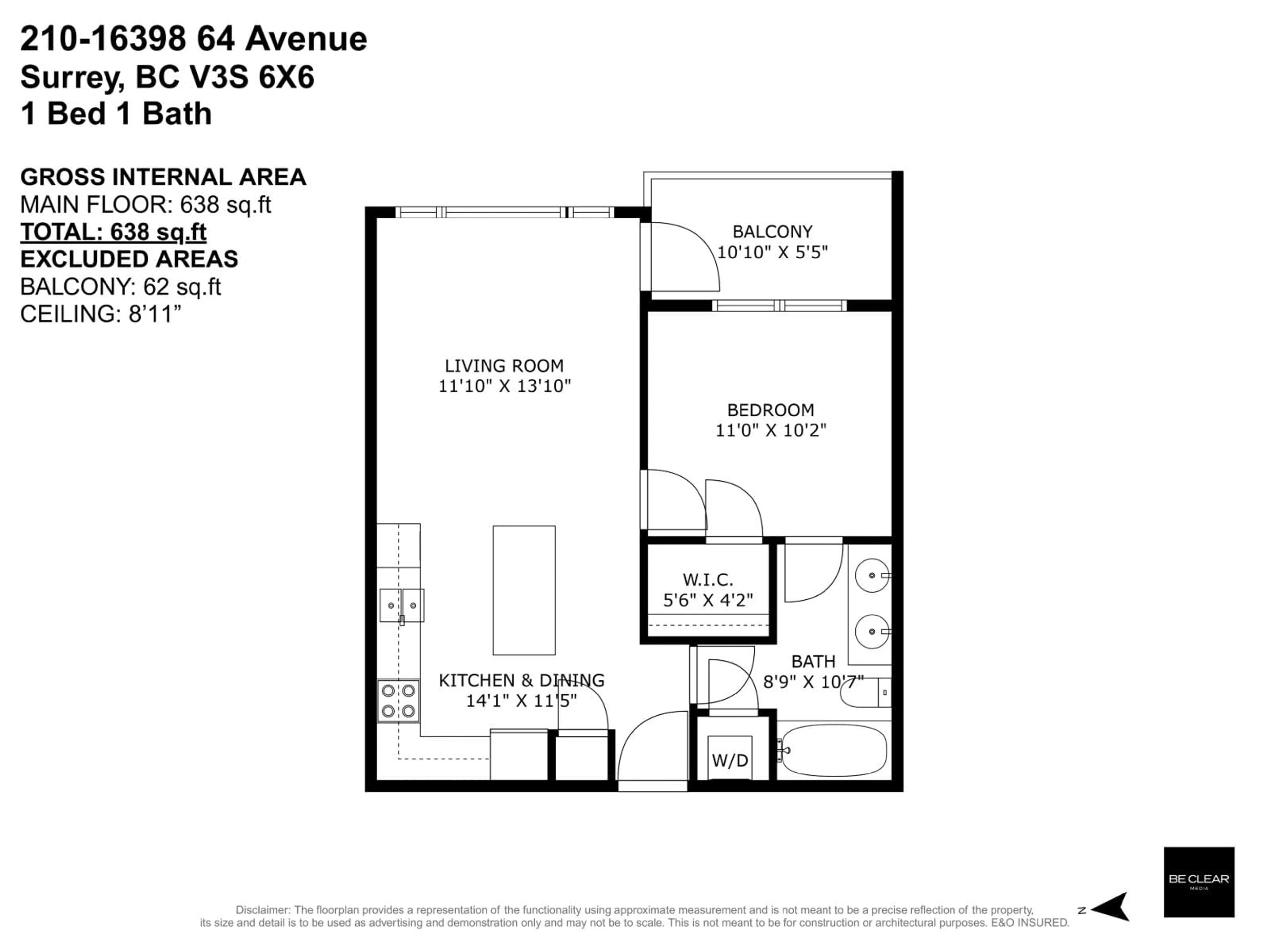 Floor plan for 210 - 16398 64, Surrey British Columbia V3S6X6